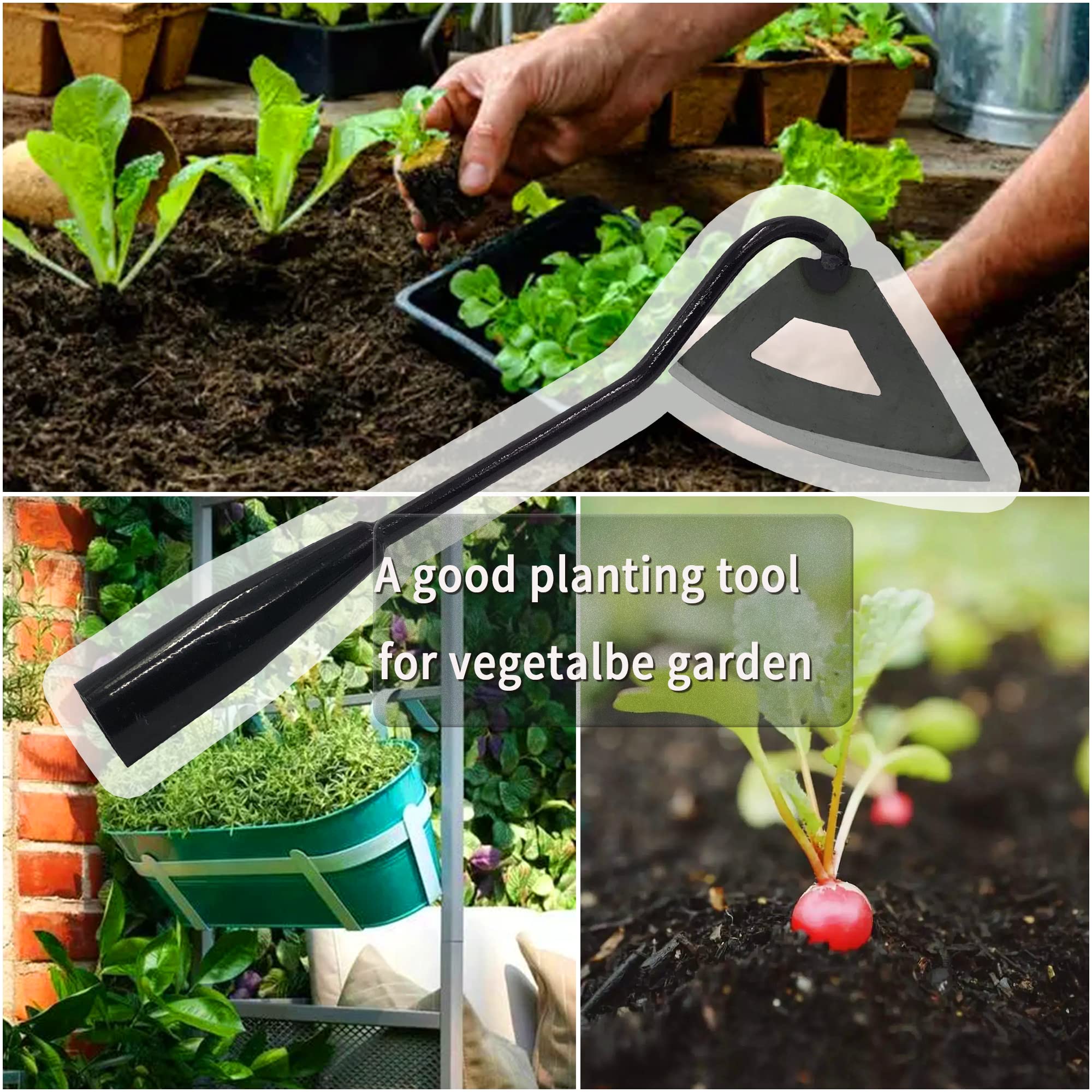 Premium Stainless Steel Hollow Garden Hoe - Durable Weeding Tool for Vegetable Gardens, Flower Beds & Landscaping - Perfect for Soil Aeration, Weed Removal & Gardening Tasks