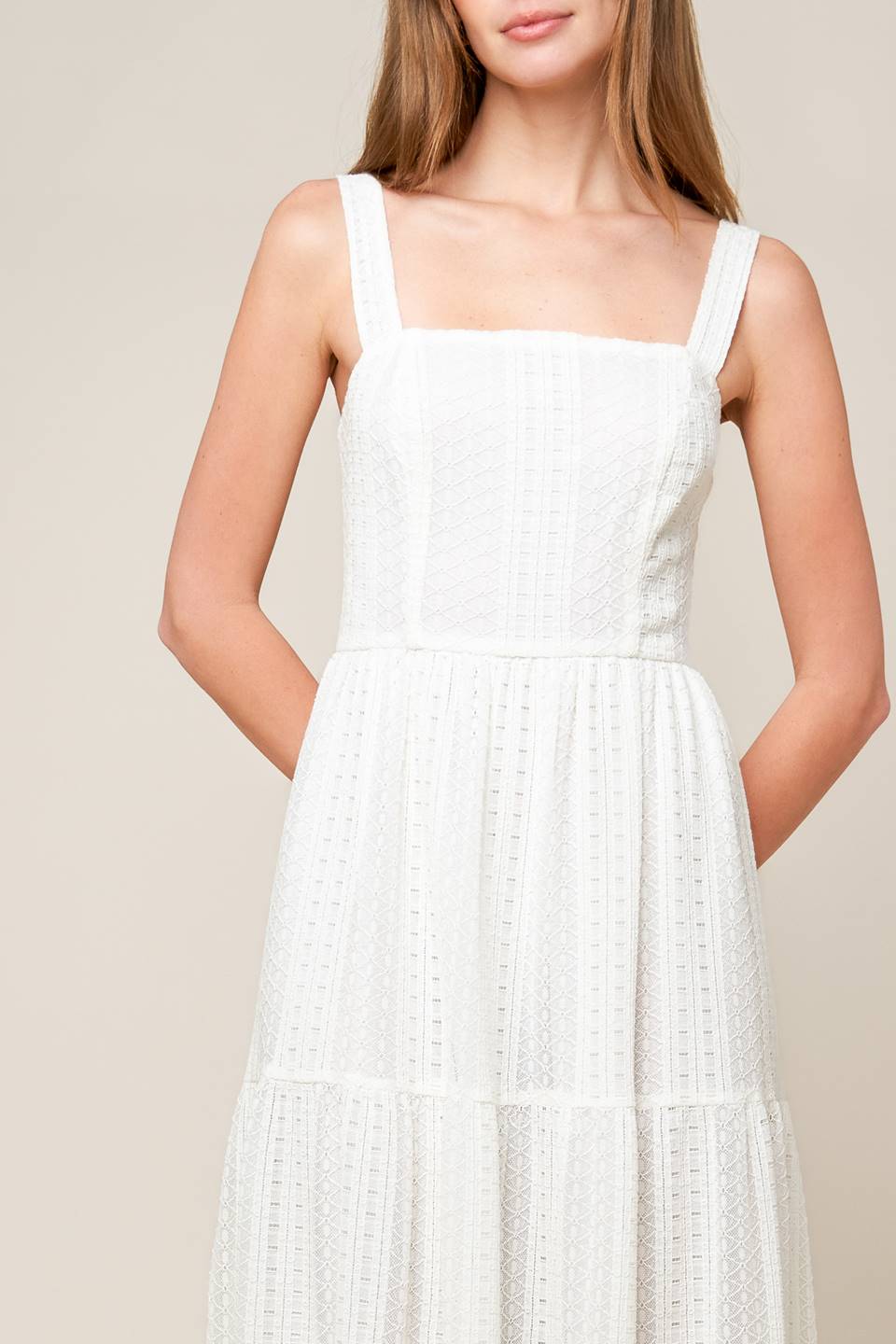 Elegant White Lace Maxi Dress for Women | AFTER THE RAIN | Perfect for Weddings, Parties & Summer Vacations