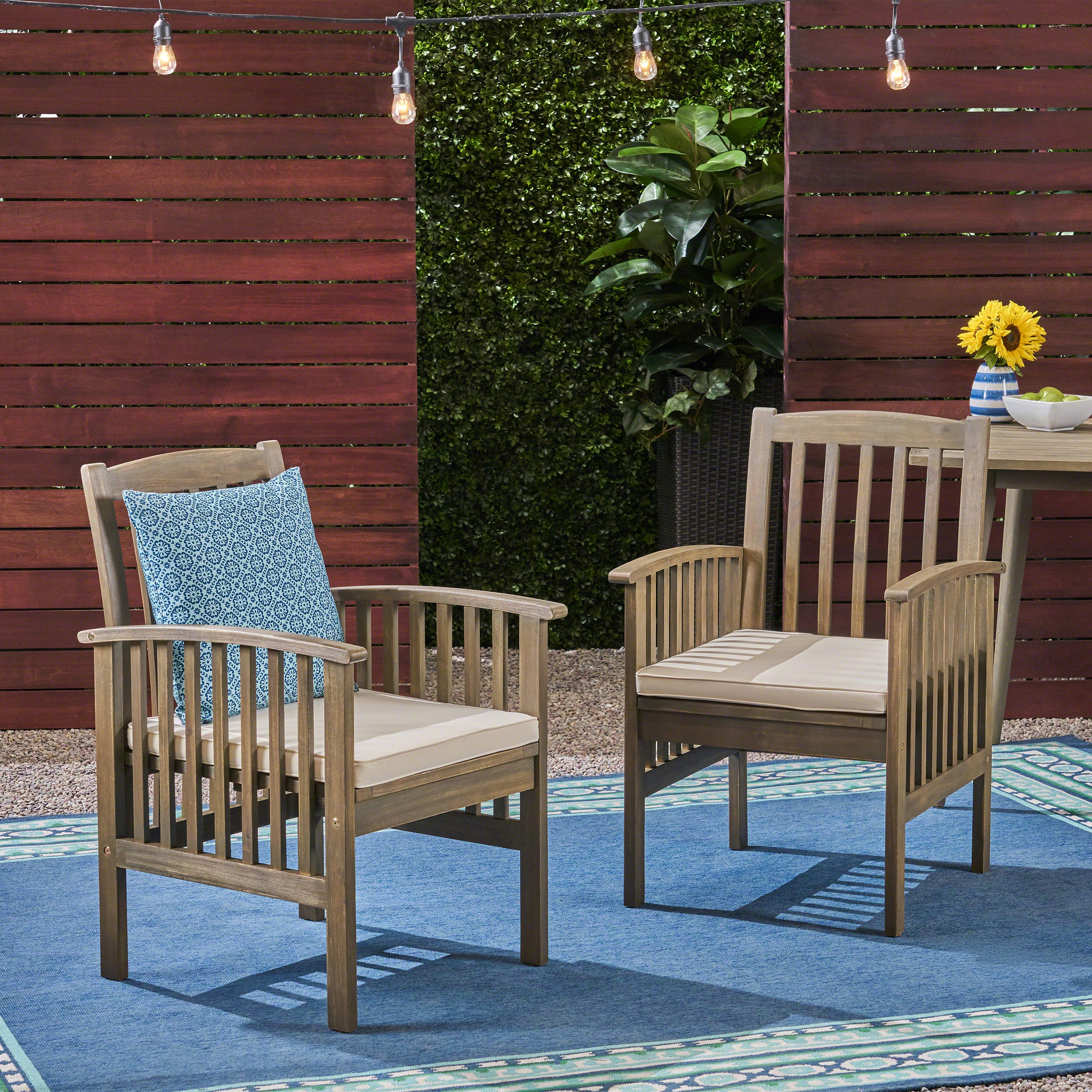 CASA ACACIA Dining Chairs Set of 2 with Cushions - Modern Wooden Kitchen Chairs for Dining Room, Breakfast Nook, and Restaurant Use