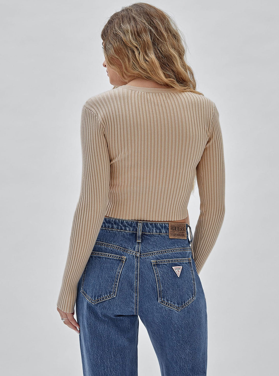 Guess Originals Women's Lace-Up Knit Top - Casual Chic Sweater for Fall & Winter | Perfect for Date Nights, Office Wear & Weekend Outfits