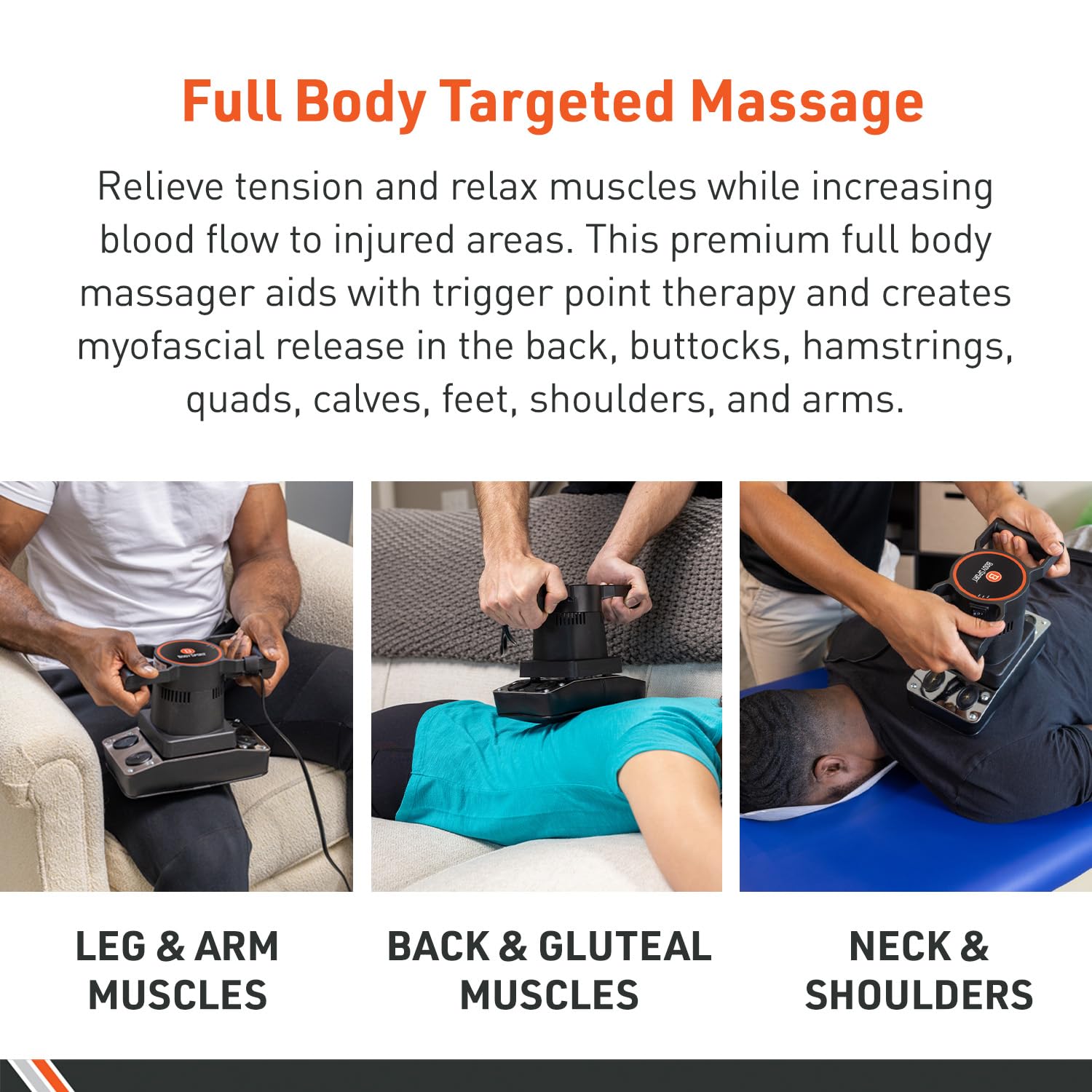 Body Sport Therapeutic Dual Speed Professional Vibrating Massager for Pain Relief & Muscle Recovery – High-Powered Deep Tissue Massager for Back, Neck, Shoulders – Perfect for Athletes, Office Workers & Post-Workout Recovery