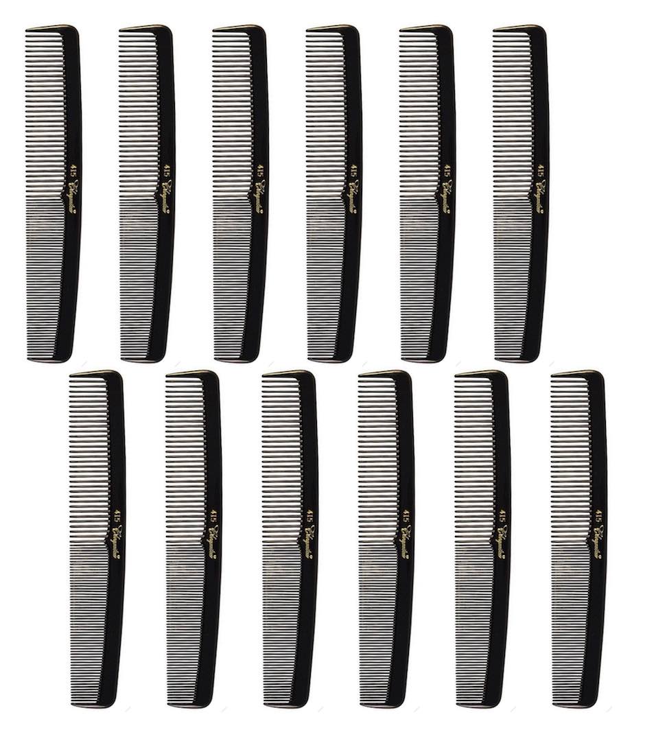 Professional Hair Cutting & Styling Combs for Barbers - Krest #415 (12-Pack) | Salon Quality Styling Tools for Precision Haircuts & Grooming