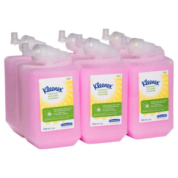 Kleenex Liquid Hand Soap Refill Cartridge - 1L Luxury Hand Wash for Bathroom, Kitchen & Office | Moisturizing & Gentle Cleansing