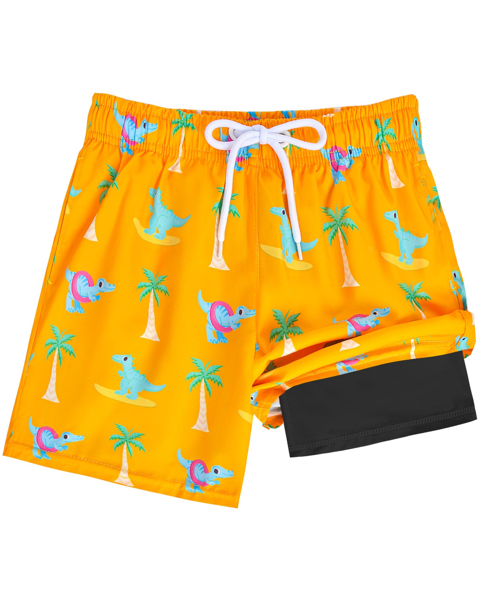 **Quick Dry Toddler Swim Trunks for Boys with Compression Liner - Comfortable Kids Swimwear for Beach, Pool & Water Play**