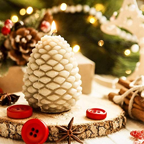 3D Pine Cone Silicone Candle Mold for DIY Handmade Aromatherapy Candles - Beeswax Candle Making Kit for Home Decor, Gifts & Relaxation