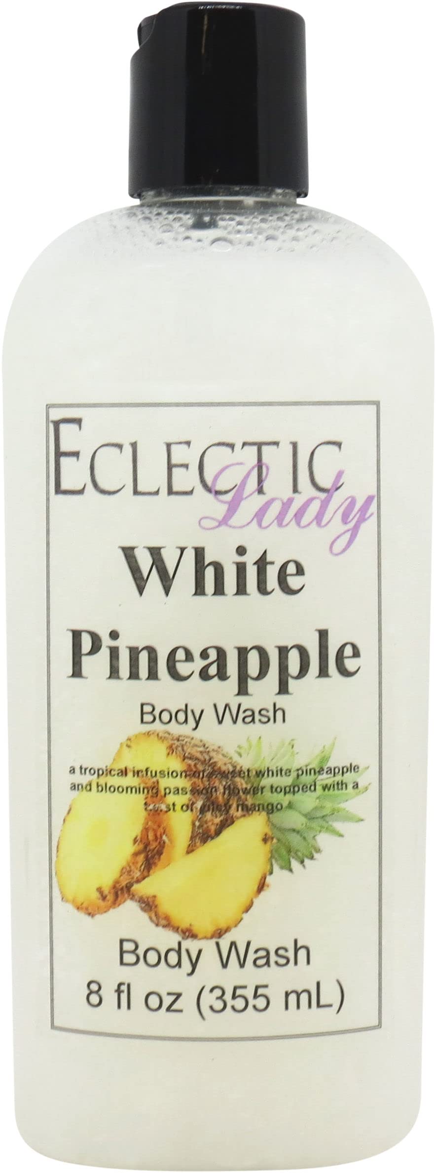 White Pineapple Scented 3-in-1 Liquid Pearl Body Wash | Bubble Bath, Hand Soap & Shower Gel | Phthalate-Free, Handcrafted in USA (8 oz) for Spa Day, Gift Sets & Luxury Bath Experience