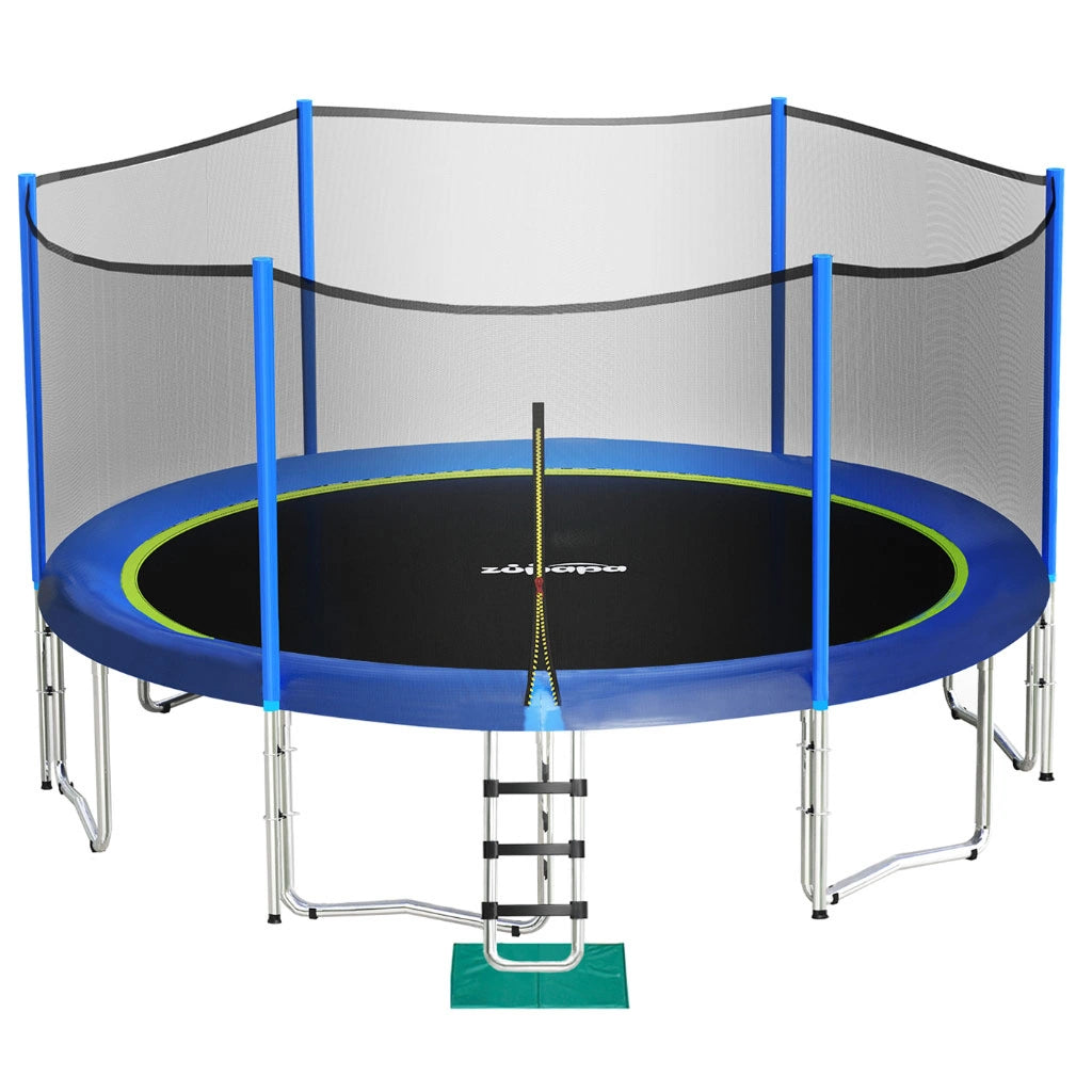 Best Saffun Outdoor Trampoline with Safety Enclosure - Heavy Duty Jumping Mat for Kids & Adults - Perfect for Backyard, Garden, and Playground Fun