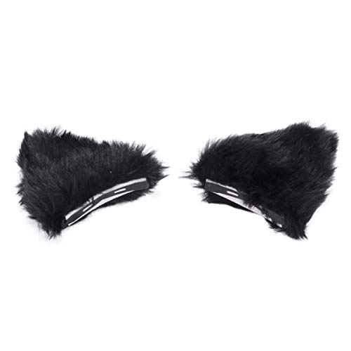 EXCEART 2-Piece Cat Ear Hair Clips - Fluffy Cat Cosplay Headband for Women & Girls - Lolita Anime Costume Accessories for Halloween, Cosplay Parties & Cute Daily Wear