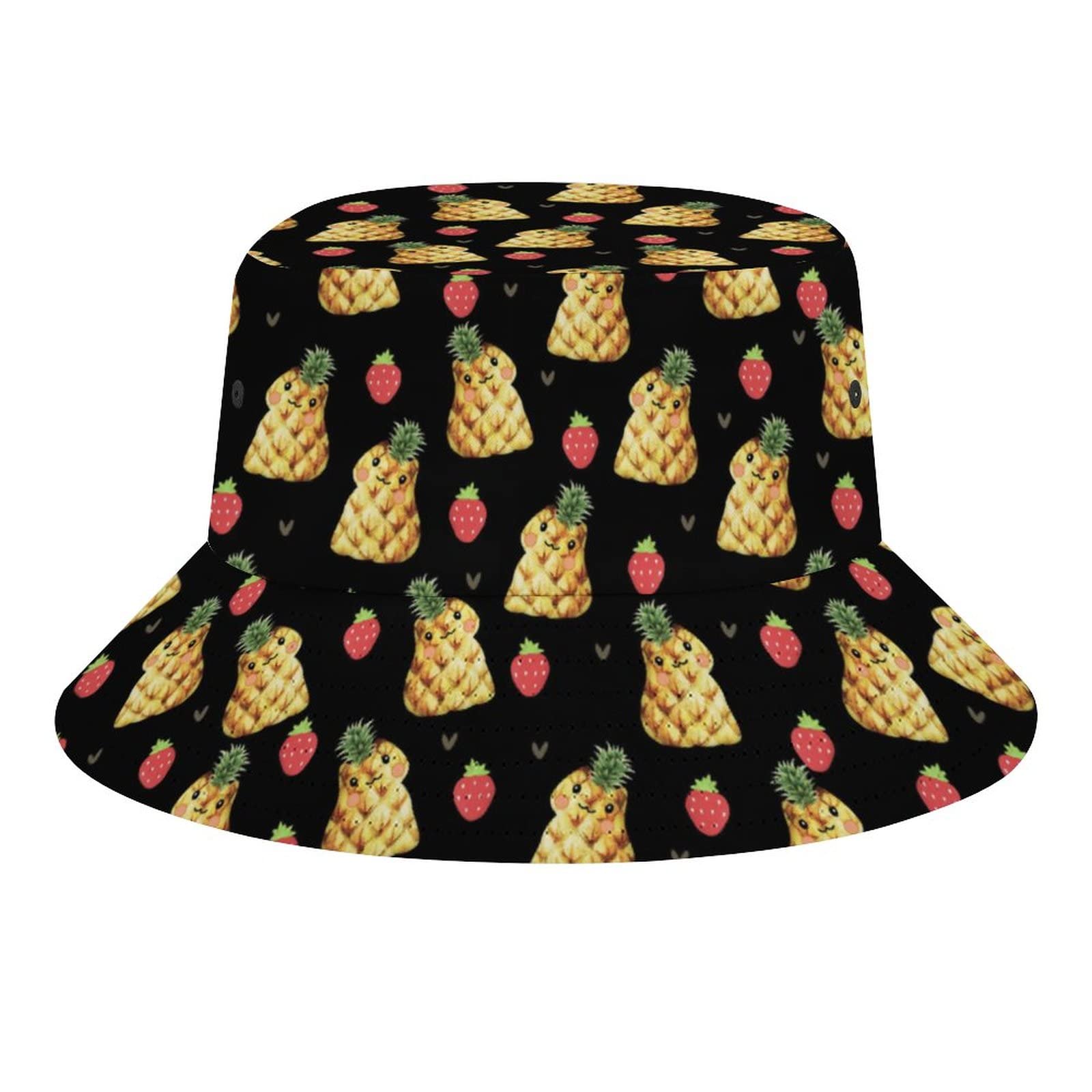 Stylish Pineapple Frog Bucket Hat for Women & Men - Lightweight Packable Summer Sun Hat for Beach, Fishing, Travel & Outdoor Activities - Unisex Adjustable UV Protection Cap