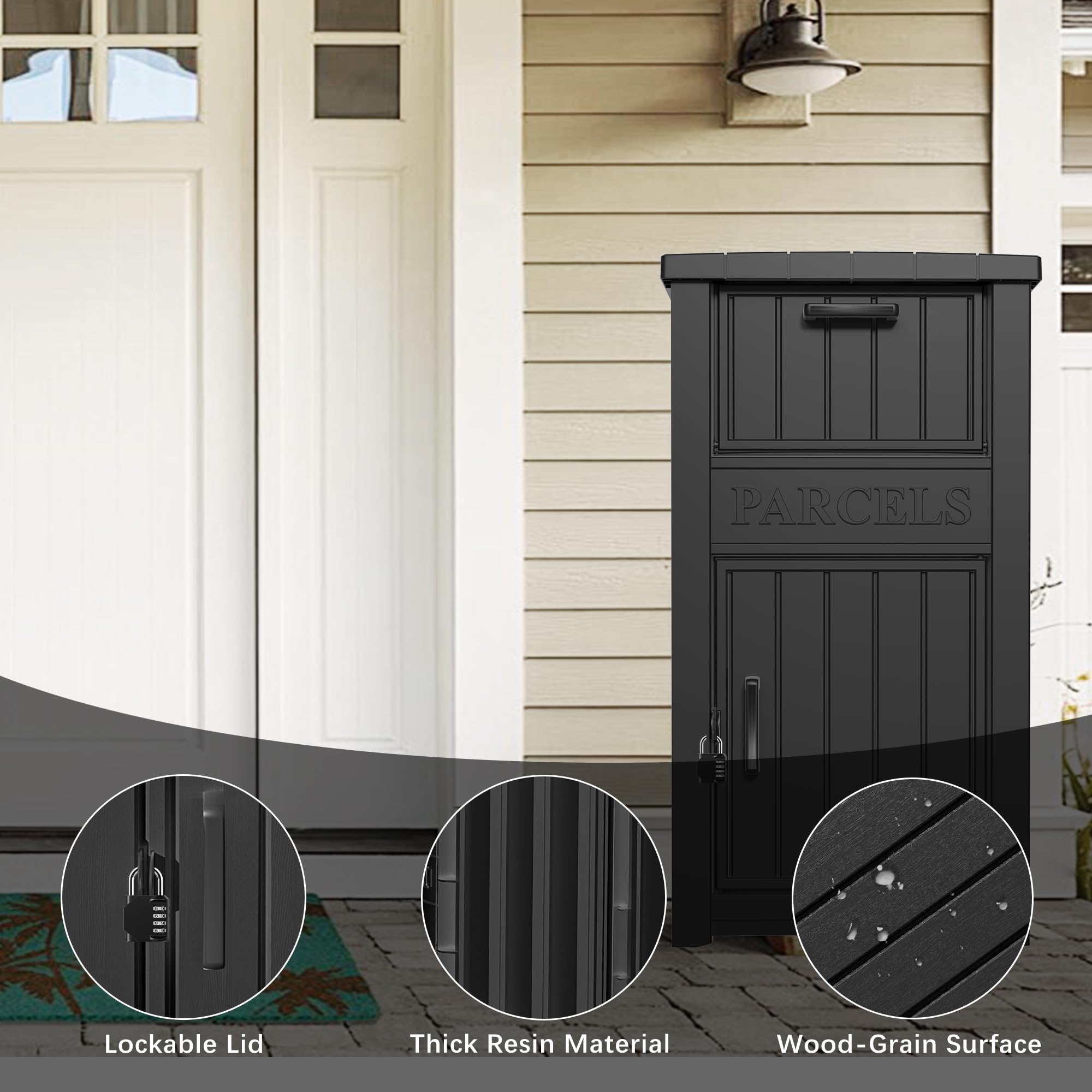 Lockable Secure Delivery Box for Porch - Weatherproof Package Storage with Anti-Theft Design | Perfect for Home, Apartment & Online Shopping Package Protection