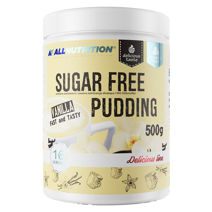 Allnutrition Sugar Free Vanilla Pudding Mix - 500g | Low Carb, Keto-Friendly Dessert for Diabetics & Weight Loss | Perfect for Snacks, Baking & Healthy Treats