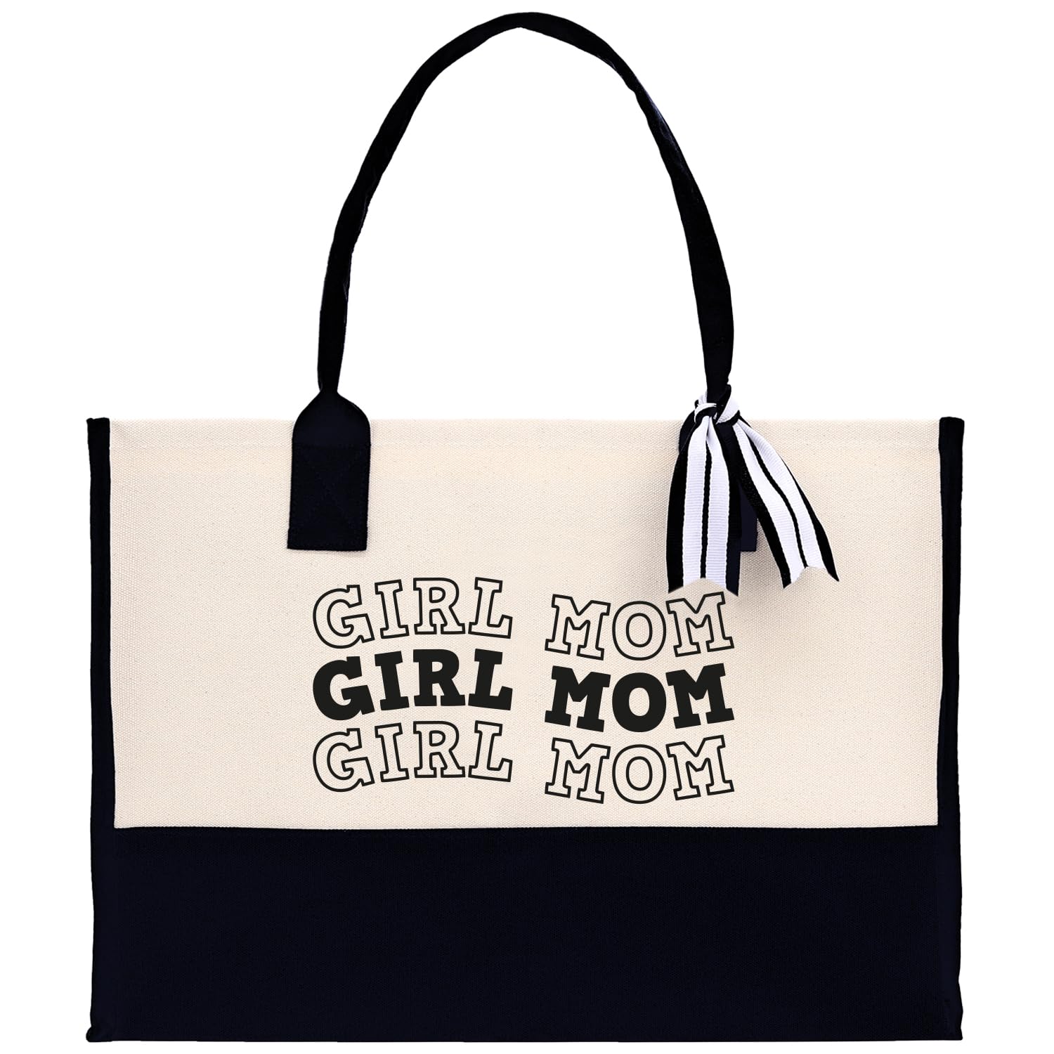 VANESSA ROSELLA Cotton Canvas Tote Bag - Best Mom Gift for New Mothers & Dog Moms - Durable Shopping Tote for Everyday Use, Groceries & Beach Outings