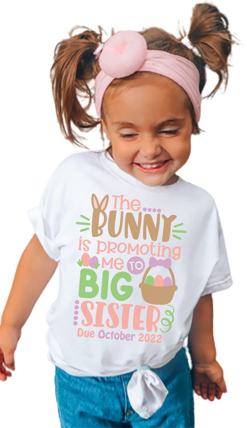 Personalized Big Sister Easter Bunny T-Shirt - Cute Easter Outfit for Siblings & Family Photos