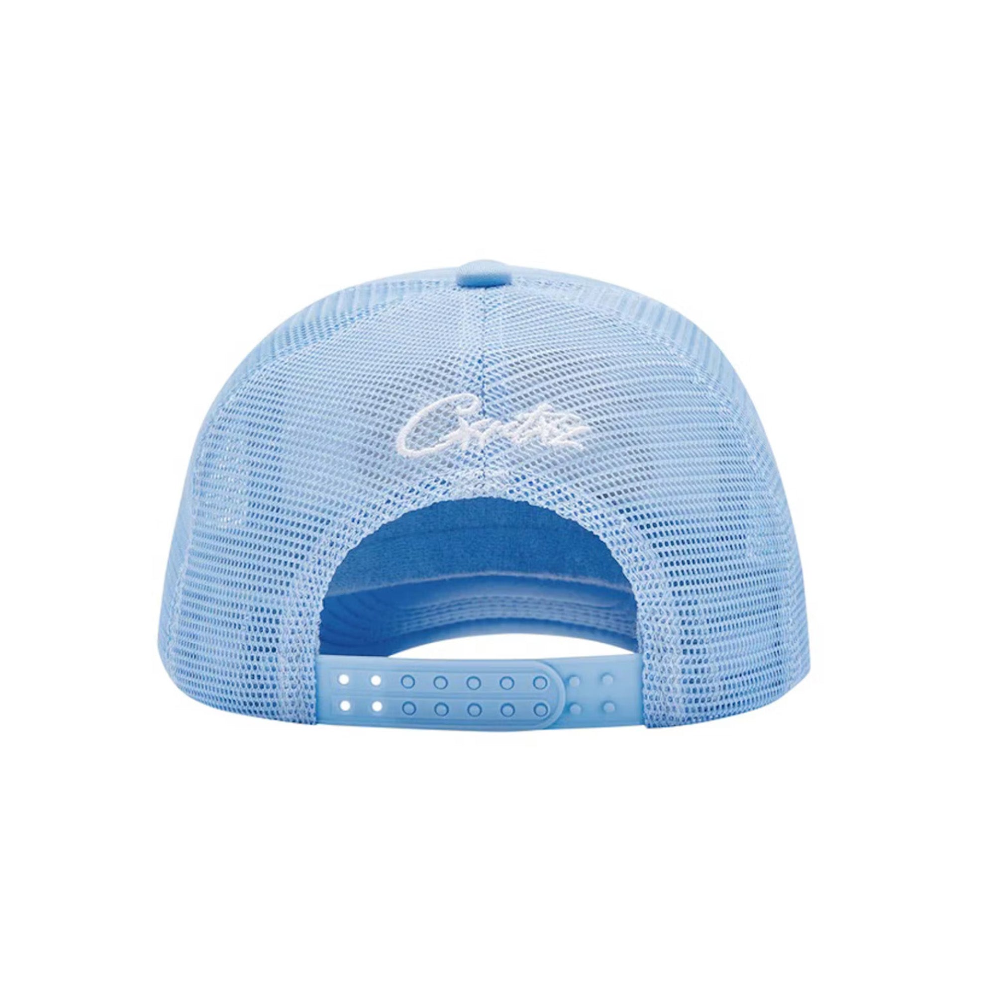 Corteiz 5 Starz Alcatraz Trucker Hat - Baby Blue Snapback Cap for Men & Women | Perfect for Streetwear, Hip Hop Fashion & Summer Outfits