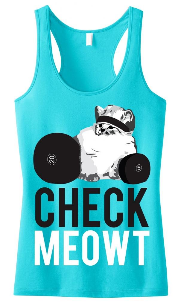 NoBull Women's Check Meowt Racerback Tank Top - Breathable Workout Top for Running, Yoga & Gym - Stylish Athletic Apparel for Women