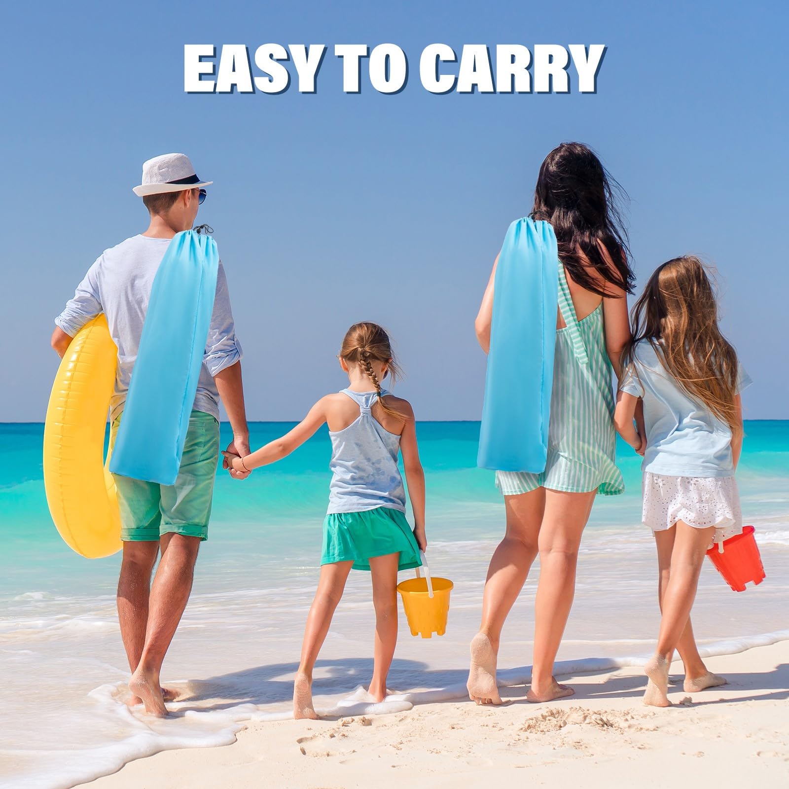 Homcosan Low Folding Beach Chairs for Adults - Portable Lightweight Sling Chair with Cup Holder & Mesh Back, Compact Folding Design with Carry Bag - Perfect for Beach, Camping, Picnics, Concerts & Backyard Relaxation (2 Pack, Blue)