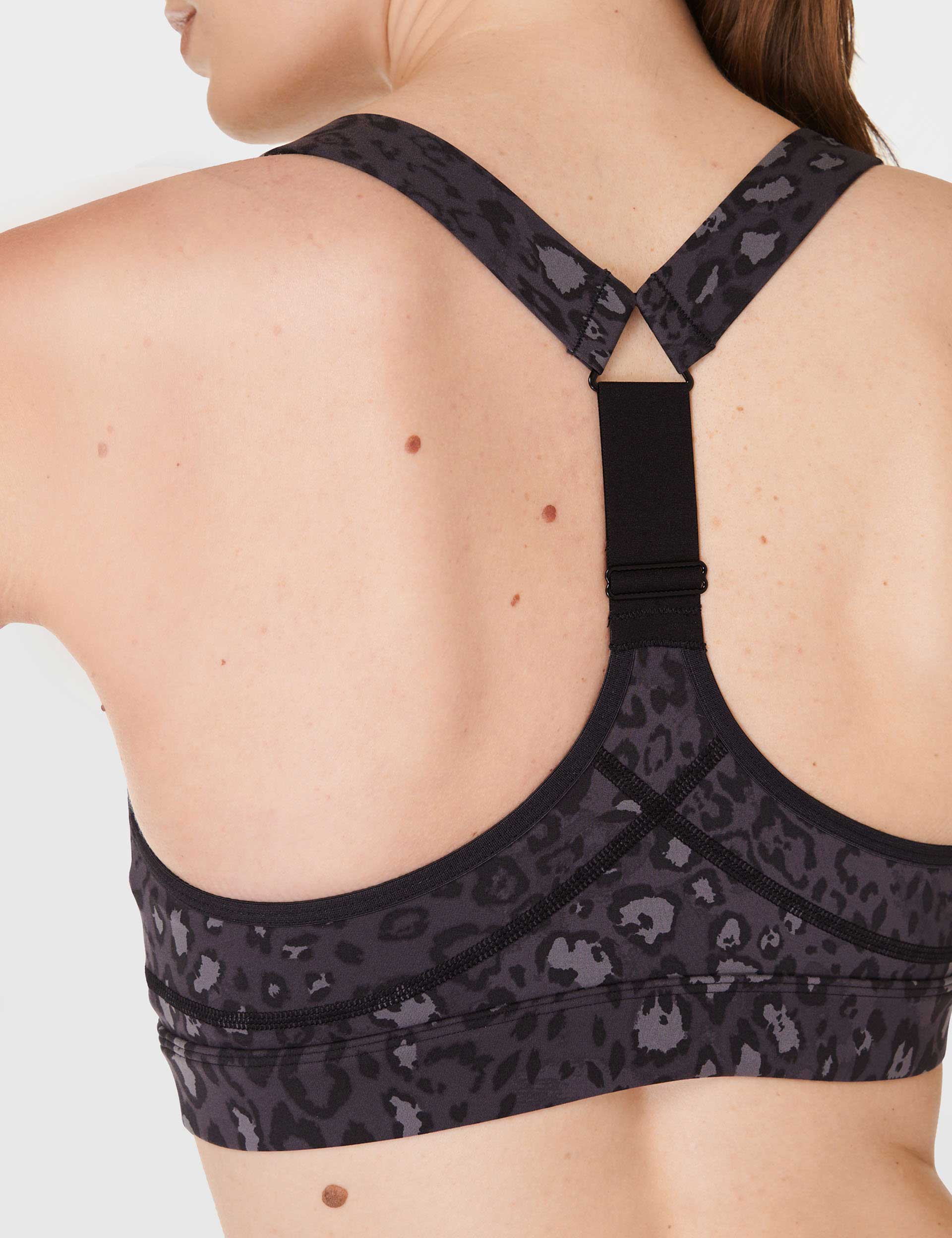Power Medium Support Sports Bra - Black Luxe Leopard Print | High-Impact Workout & Yoga Activewear for Women | Gym, Running & Fitness Essentials