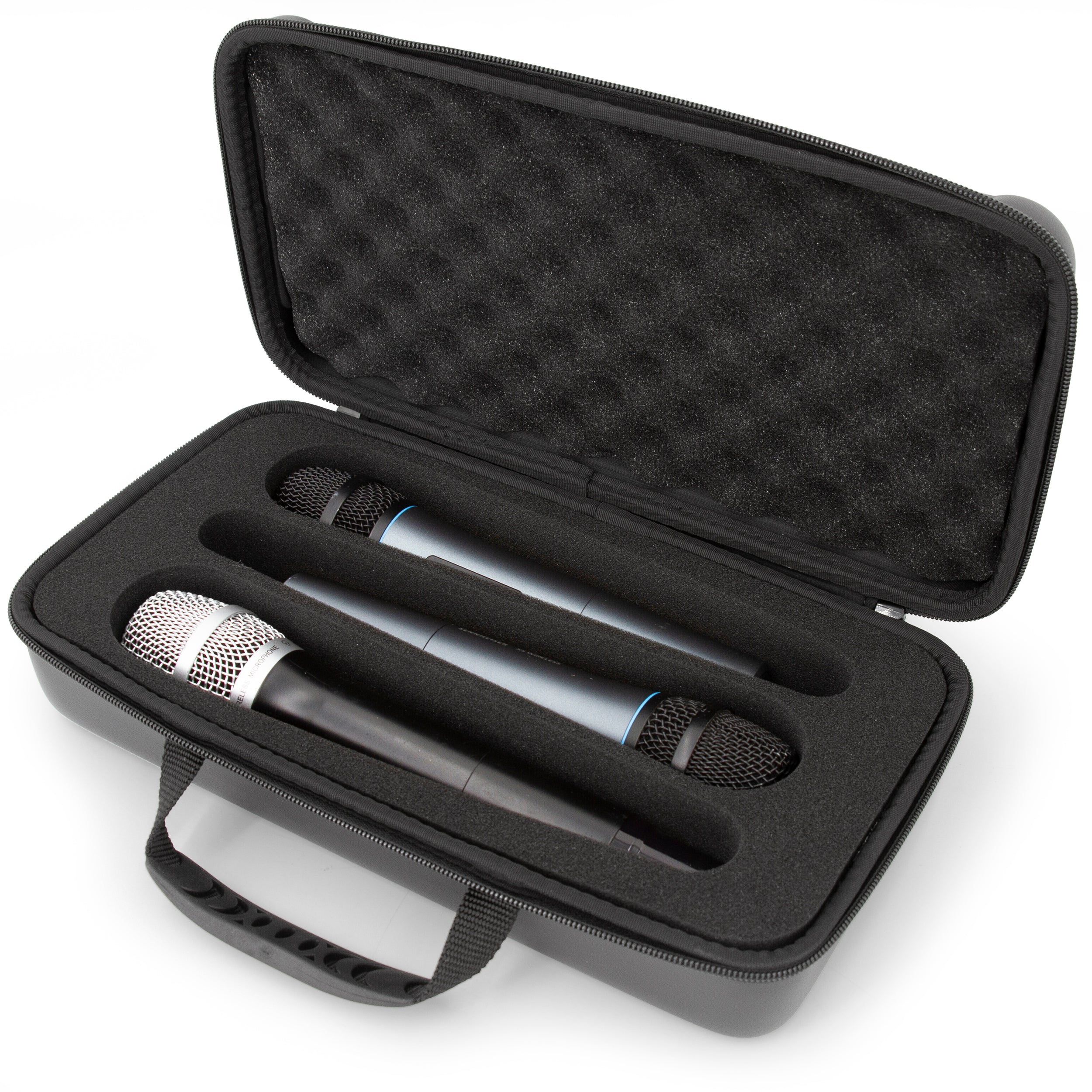 CASEMATIX Wireless Microphone Case for Sennheiser & Shure - Portable Storage for 3 Wireless Mic Systems | Perfect for Studio, Live Performances & Travel