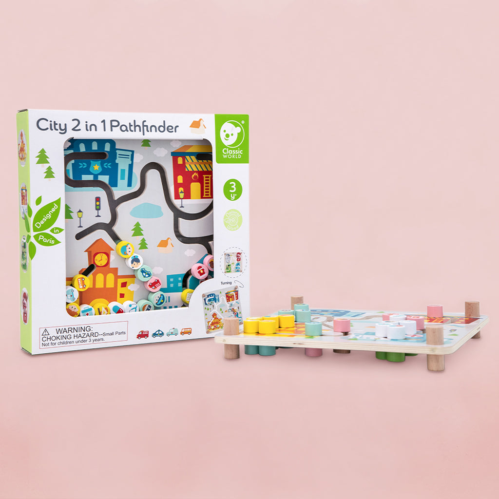 2-in-1 City Explorer Wooden Toy Set - Educational Building Blocks for Kids - Perfect for Preschool Learning & Creative Play at Home