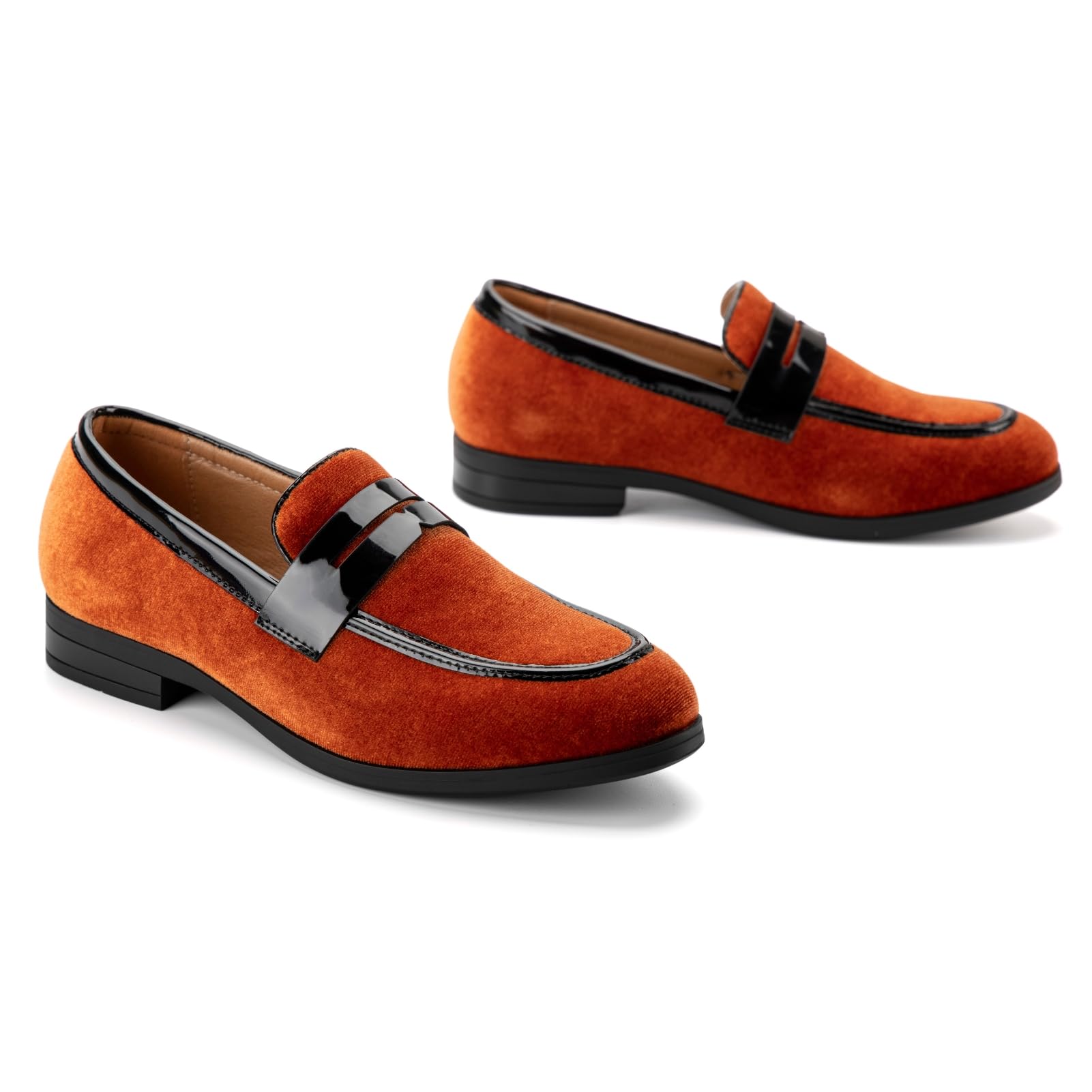 JITAI Boys Velvet Slip-On Loafers Dress Shoes for Wedding, Party & Formal Occasions - Comfortable Kids Dress Shoes for School, Church and Special Events