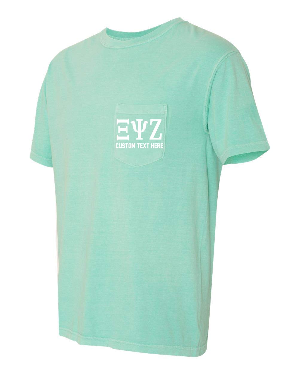 Custom Greek Letter Fraternity Sorority Comfort Colors Pocket T-Shirt - Soft Cotton Apparel for College Events, Social Gatherings & Greek Life Activities
