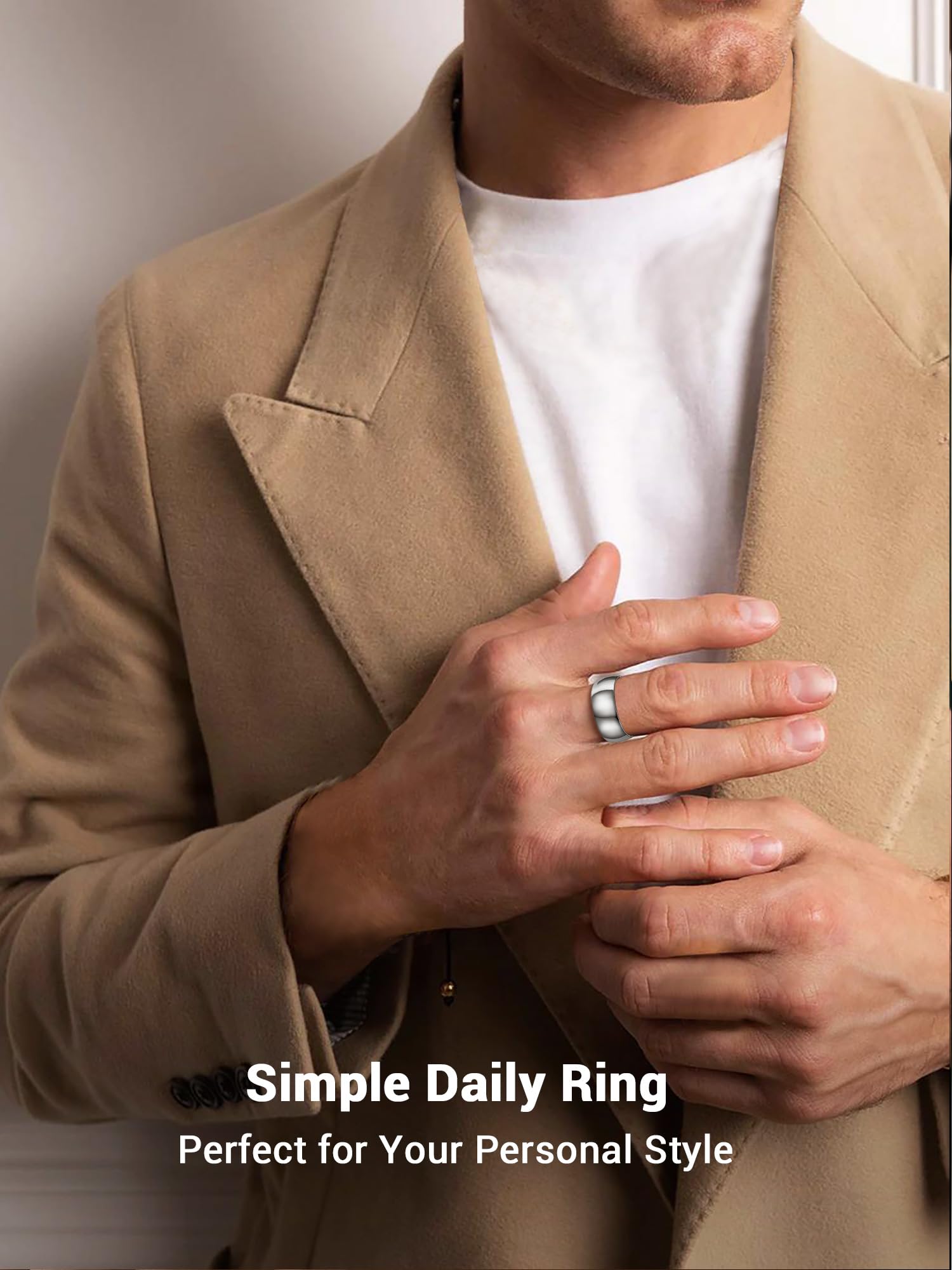 PROSTEEL Men's Stainless Steel Wedding Rings - 2mm/4mm/6mm/8mm Width Band Ring Set with Gift Box - Perfect for Engagements, Anniversaries & Everyday Wear