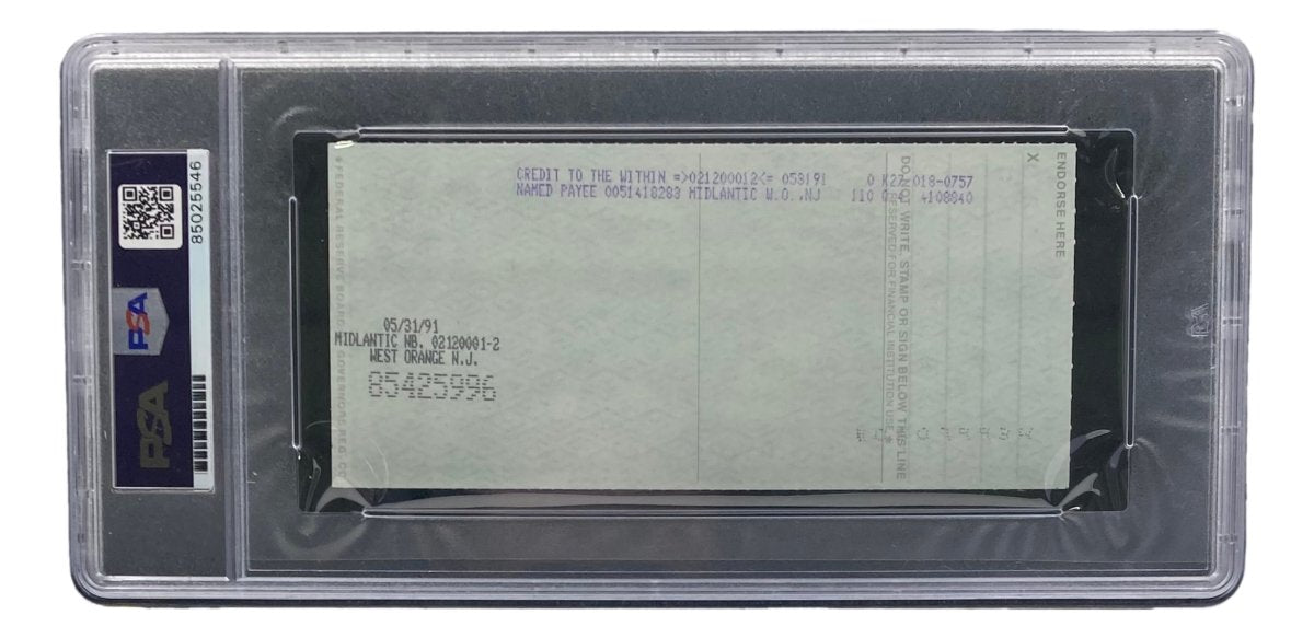 Authentic Bobby Thomson New York Giants Signed Bank Check with PSA/DNA Certification 85025546 - Perfect for Sports Memorabilia Collectors and Baseball Fans