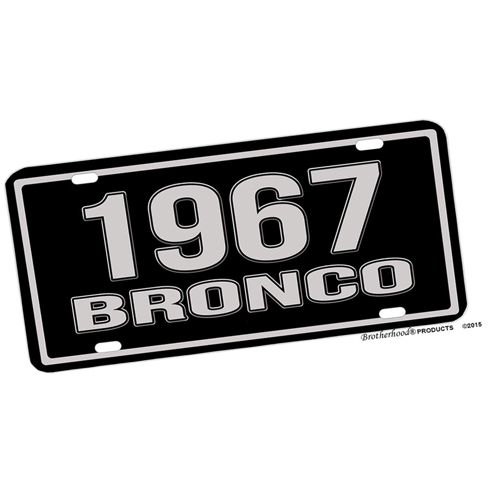 Vintage 1967 Ford Bronco Front Metal License Plate - Durable Aluminum Novelty Car Accessory for Restoration & Classic Car Enthusiasts - Perfect Gift for Auto Collectors & Garage Decor