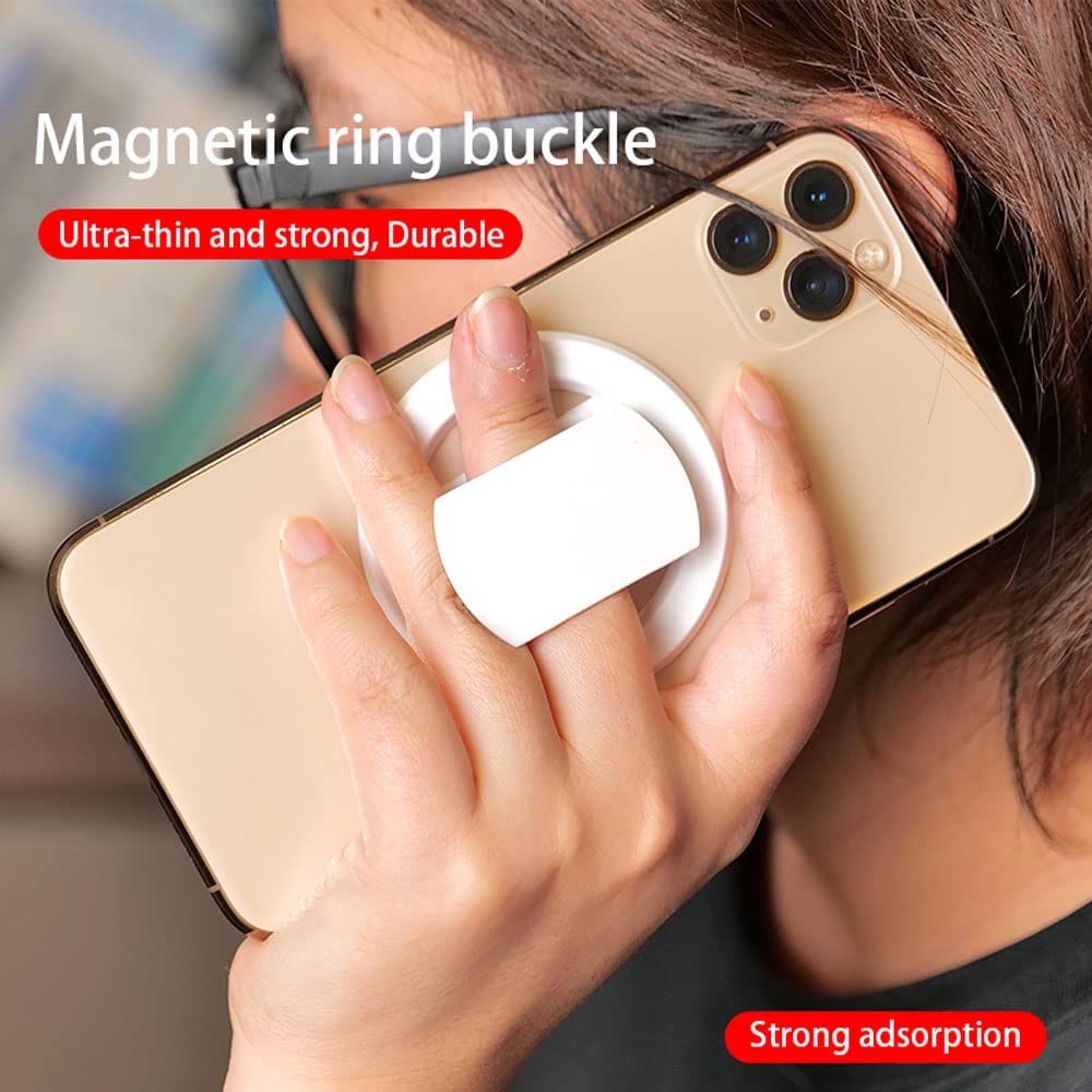 Snap Phone Grip Elastic Cell Phone Holder Strap - 360° Rotation Ultra-Thin Ring Kickstand Loop Stand for iPhone, Samsung, and More (White) - Perfect for Selfies, Videos, and Hands-Free Viewing