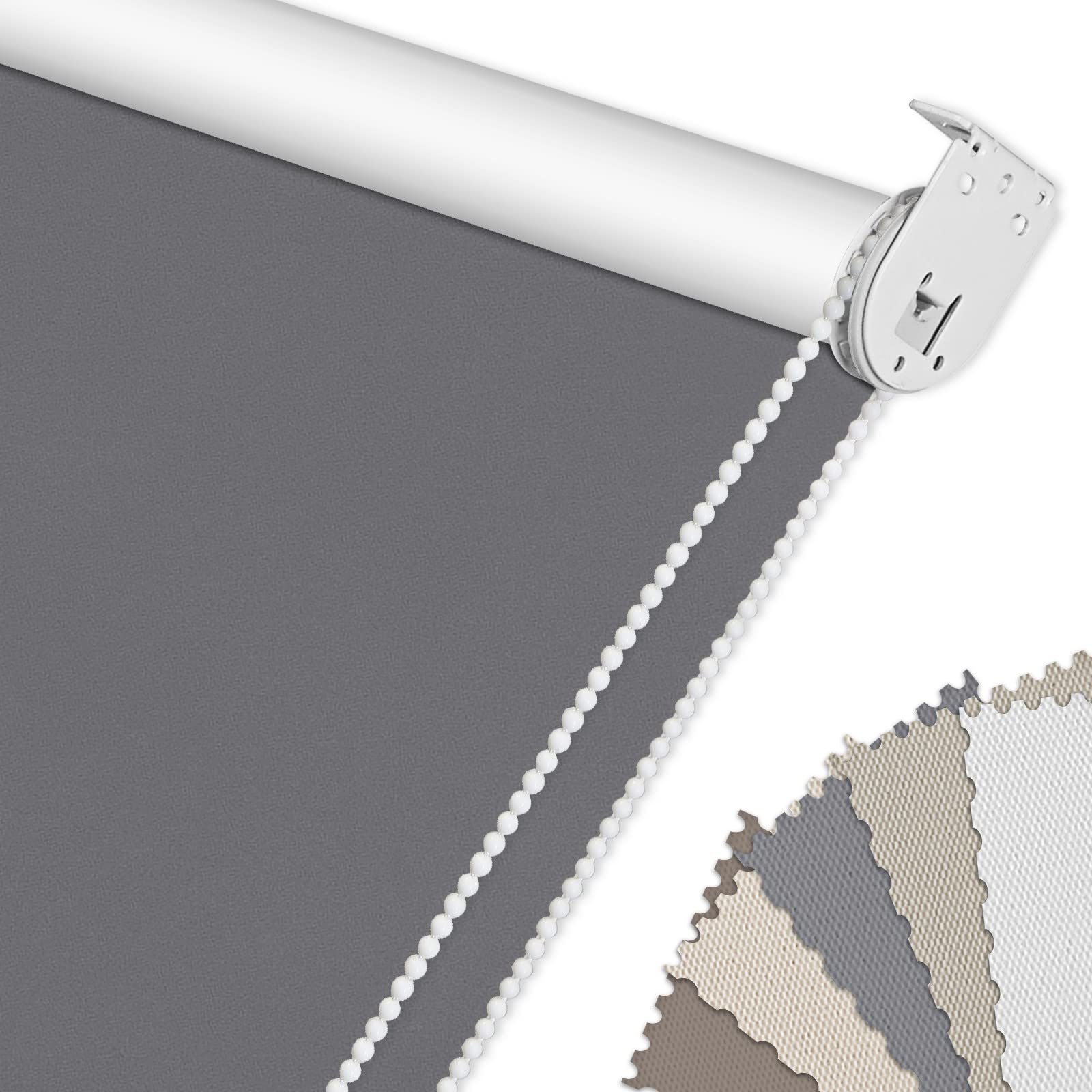 Blackout Roller Shades for Bedroom - 100% Room Darkening Window Shades, Waterproof & Oil Resistant, Privacy Nursery & Kitchen Window Coverings (Grey, W70xH52) - Perfect for Light Control & Privacy in Bedrooms, Nurseries & Kitchens