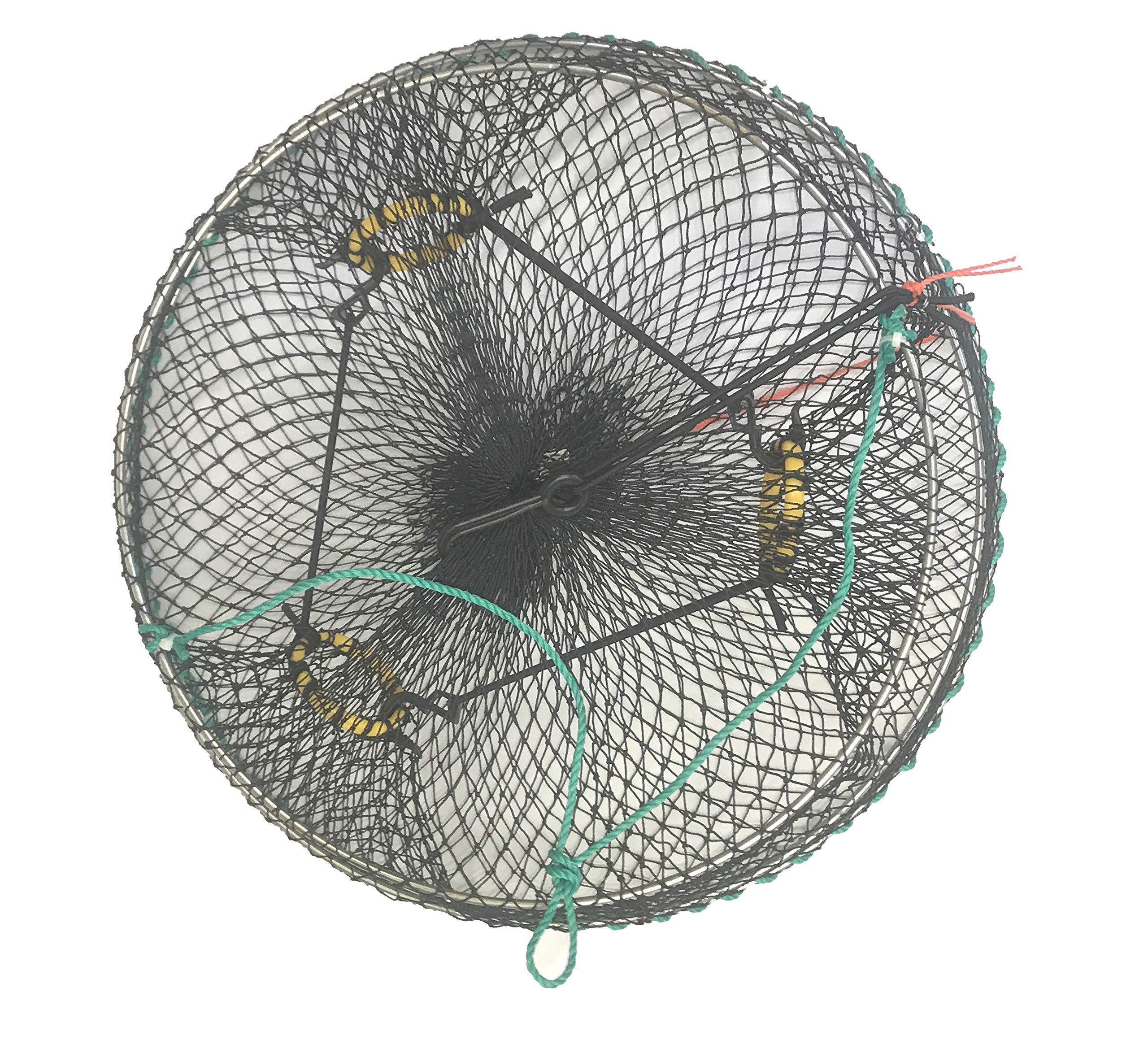 KUFA Sports Crab Trap - Heavy Duty Tower Style Prawn Trap with 400ft Rope, Yellow Float, Vented Bait Jar & Harness Combo for Crabbing, Shrimping and Fishing in Ocean, Bay or River