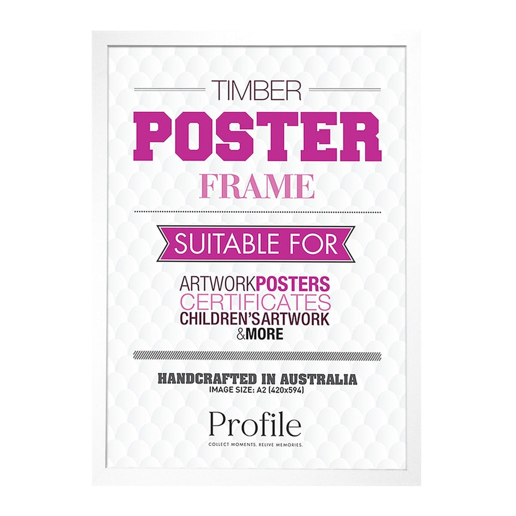 Premium A2 White Picture Frame - Elegant Display for Art, Photos & Certificates - Perfect for Home, Office & Gallery Decor