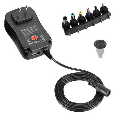 30W Universal Power Supply Adapter 3V-12V Adjustable Voltage with Multiple DC Tips - Perfect for Laptops, Routers, LED Lights & Electronics Charging
