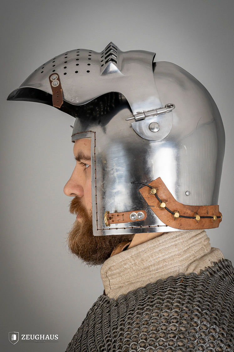 Bascinet Helmet with Visor - 2.5mm Polished Steel Medieval Armor for LARP, Cosplay & Historical Reenactment