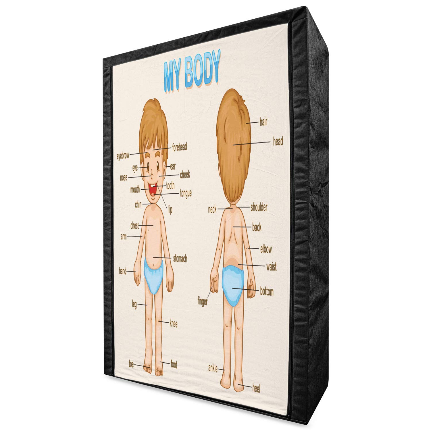 Ambesonne Portable Fabric Wardrobe with Body Parts Illustration - 42.5