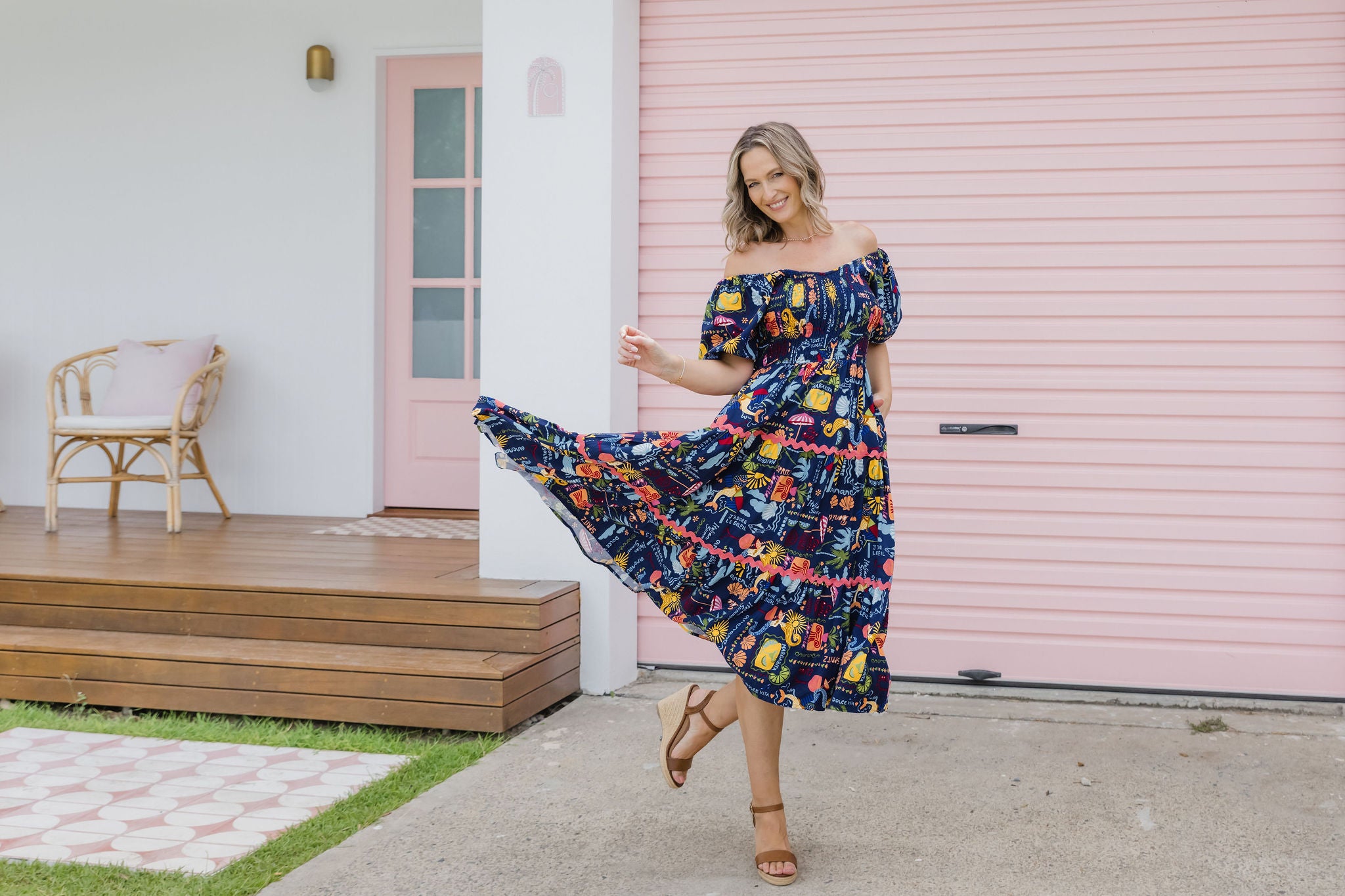 Peri Midi Dress - Flowy Euro Summer Dress for Women | Perfect for Beach Vacations, Date Nights & Summer Parties