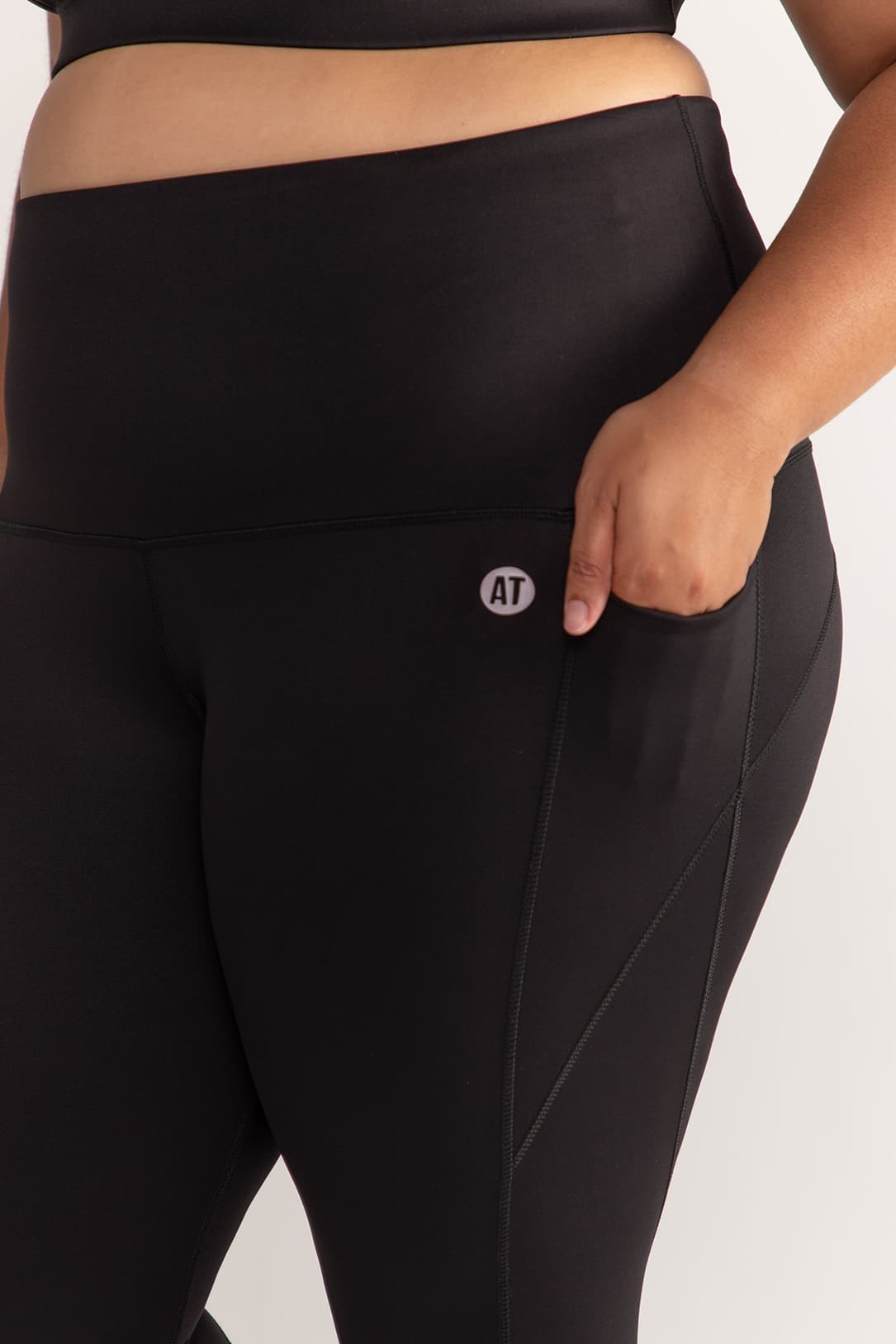 Training Pocket Move 3/4 Length Leggings for Women - Black | High Waist Workout Yoga Pants with Side Pockets | Perfect for Gym, Running & Lounge Wear