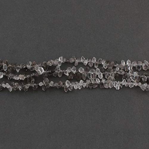 GemAbyss 3 Strands Black Rutile Faceted Fancy Beads Briolettes - Tourmilated Quartz Beads 5mmx3mm-8mmx3mm 8 Inch for Jewelry Making, DIY Crafts, Halloween Costume Accessories (Code-MVG-37405)