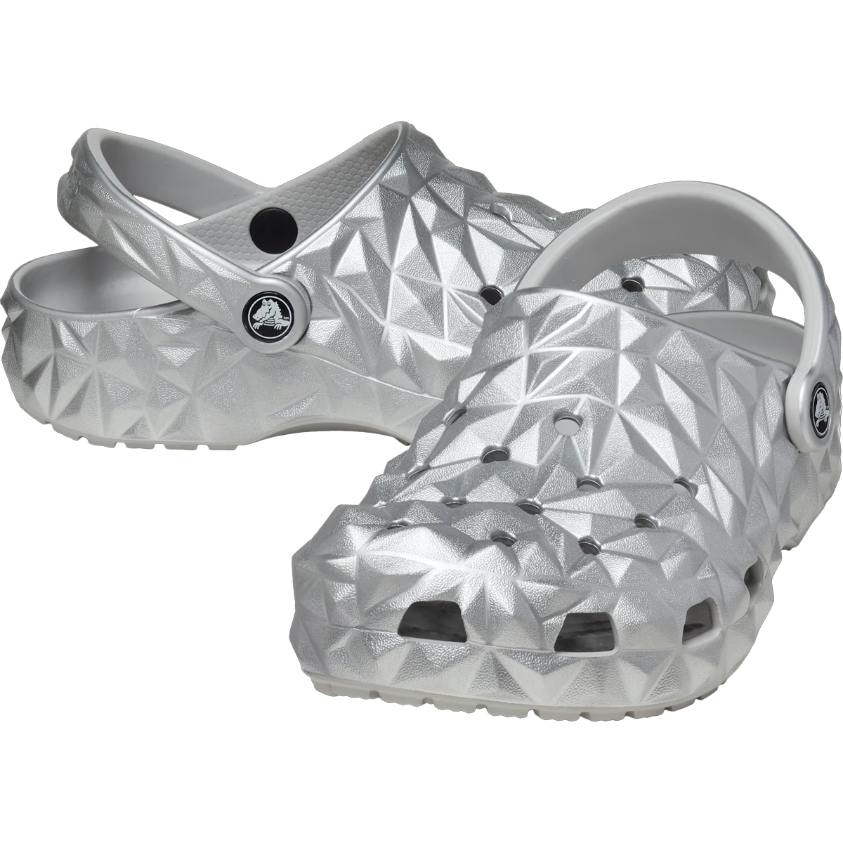 Classic Metallic Geo Clog - Stylish Slip-Resistant Garden Shoes for Women | Perfect for Outdoor, Beach & Yard Work