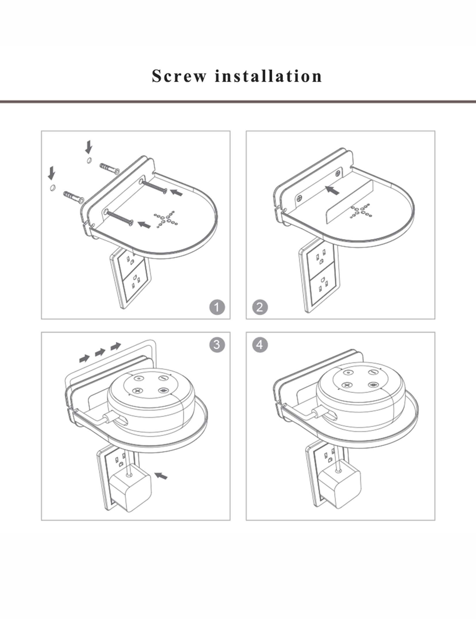 Universal Wall Mount Holder for Smart Speaker - Small Shelf Stand Compatible with Google Home Mini, HomePod Mini, Google WiFi, Nest WiFi, eero 6 Mesh WiFi System & Security Cameras (White) - Perfect for Bedroom, Kitchen, Office & Home Security Setup