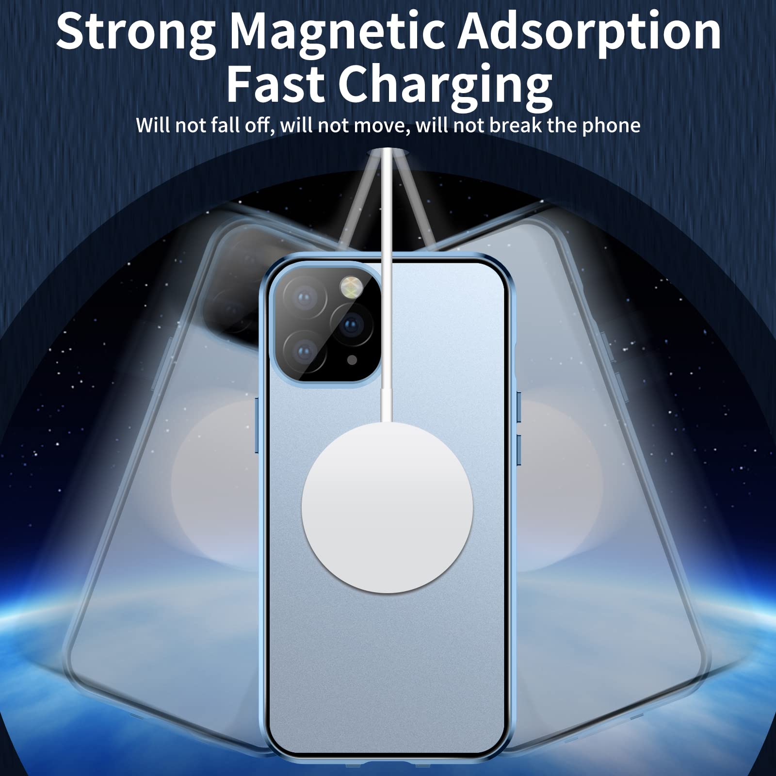 Jonwelsy Magnetic Case for iPhone 13 (6.1 inch) - 360° Full Body Protection with Magsafe Compatibility, Metal Bumper + Tempered Glass + PC Back Cover (Silver, 2021 Model) | Perfect for Work, Travel & Everyday Use