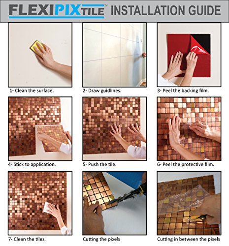 Premium Aluminum Mosaic Tile - Peel & Stick Backsplash for Kitchen & Bathroom - Copper Coin Design - Easy DIY Wall Decor for Accent Walls & Home Renovation Projects