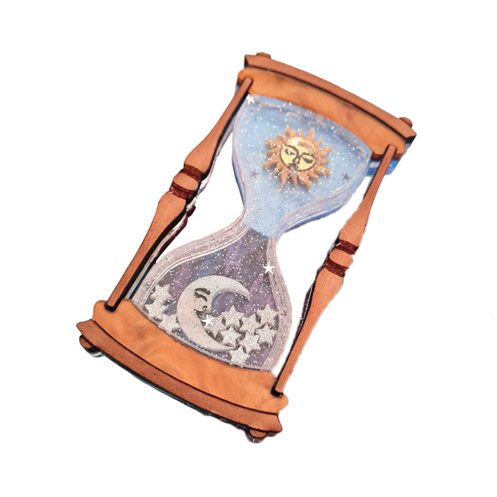 Celestial Sun and Moon Hourglass Brooch - Vintage Inspired Jewelry for Women | Perfect for Weddings, Parties & Special Occasions