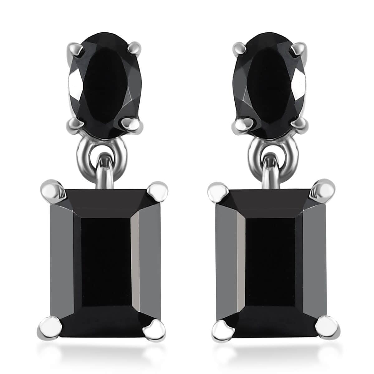 SHOP LC Black Spinel Dangle Drop Earrings for Women - Stainless Steel Jewelry - Elegant Birthday Gifts for Her - Perfect for Parties, Weddings & Special Occasions