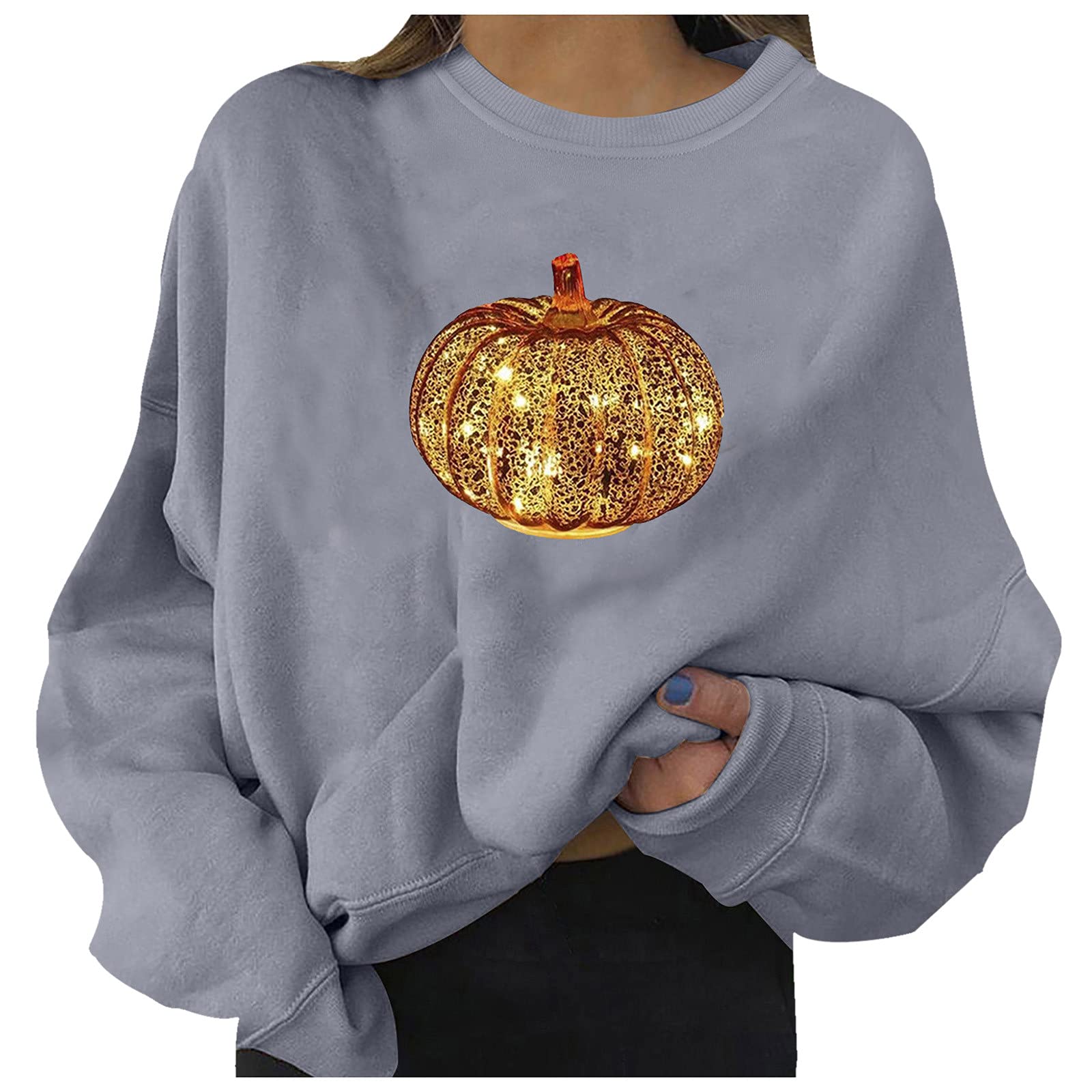 Plus Size Women's Long Sleeve Loose Neck Sweatshirt - Casual Round Neck Cute Oversized Hoodie for Everyday Wear, Lounge & Outdoor Activities