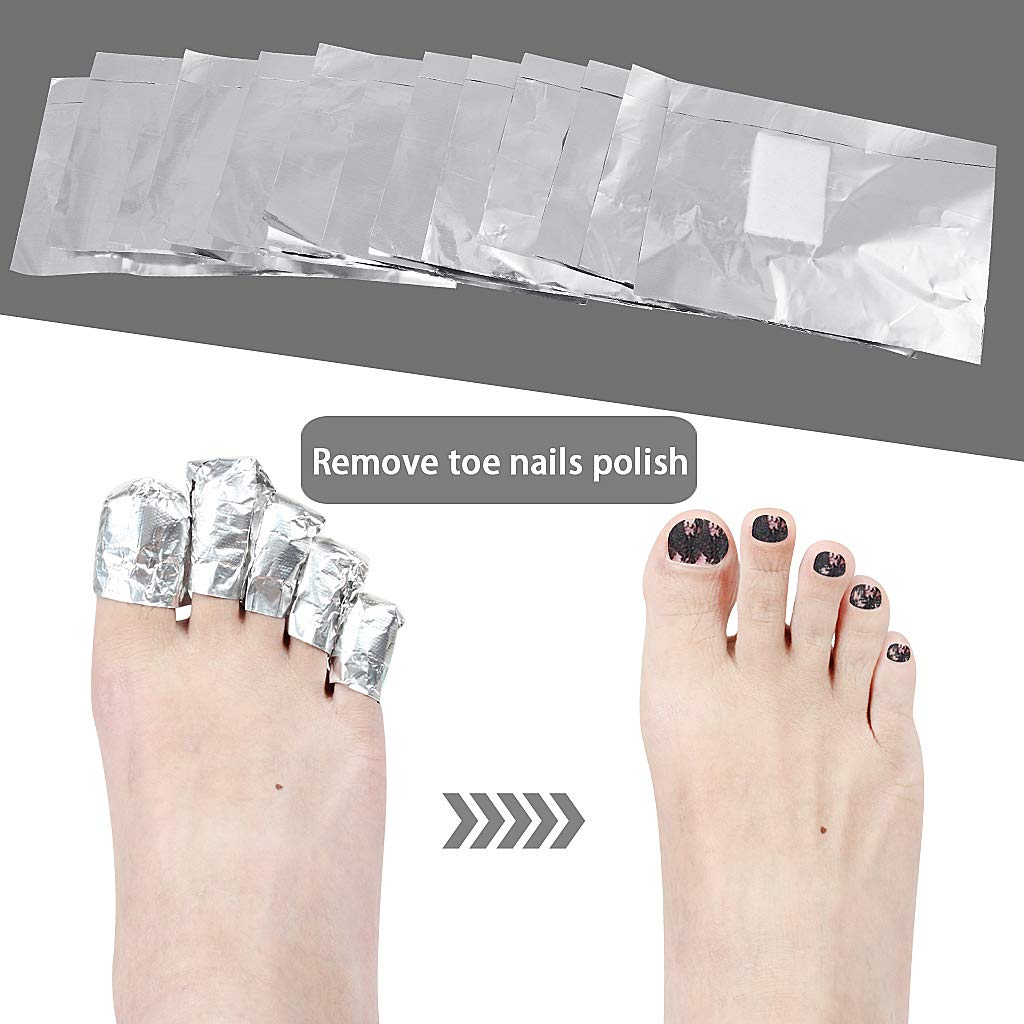 100 Pcs Foil Nail Wraps for Gel Polish Removal - Premium Aluminium Nail Foils & Remover Kit for Professional Manicure & Nail Art - Perfect for Salon, Home Use & DIY Nail Care