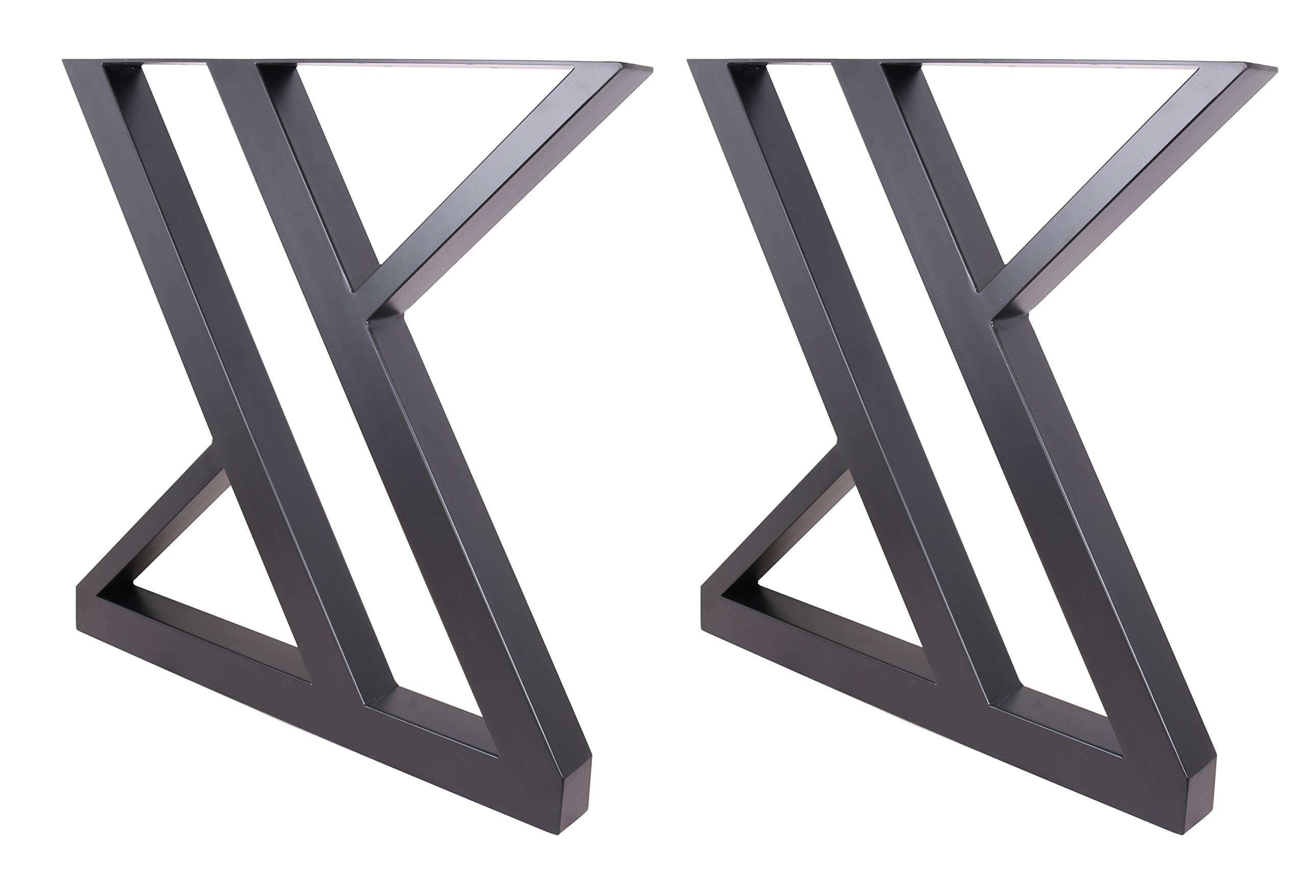 2 Pack Black Z-Shaped Steel Table Legs 28