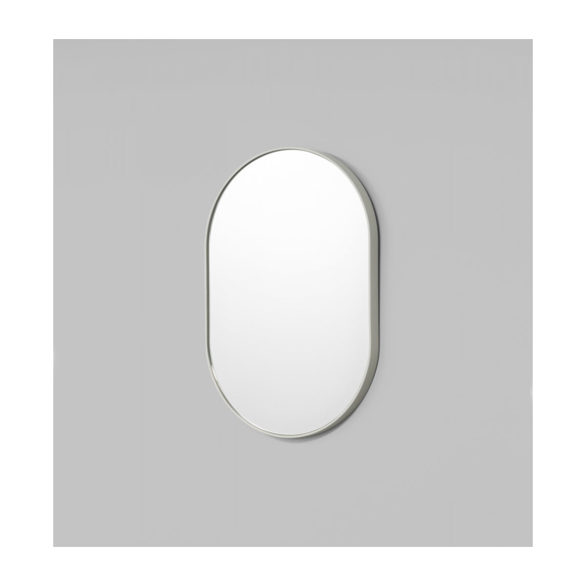 Bjorn Oval Mirror in Dove - Elegant Wall Decor for Living Room, Bedroom & Entryway | Modern Home Accent Mirror