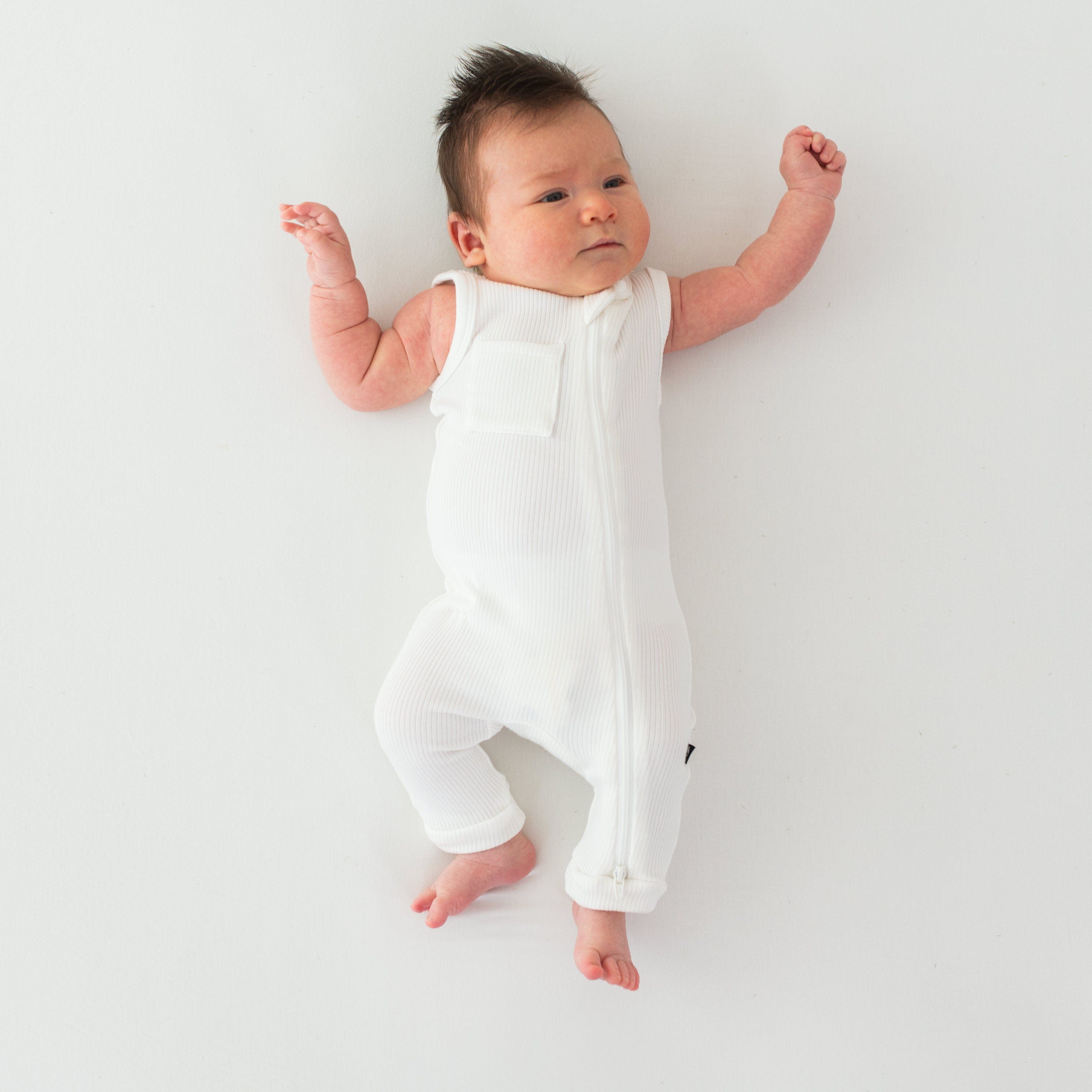 Cloud Color Ribbed Zippered Sleeveless Romper Jumpsuit for Women - Casual Summer Outfit, Beach Cover Up, Lounge Wear
