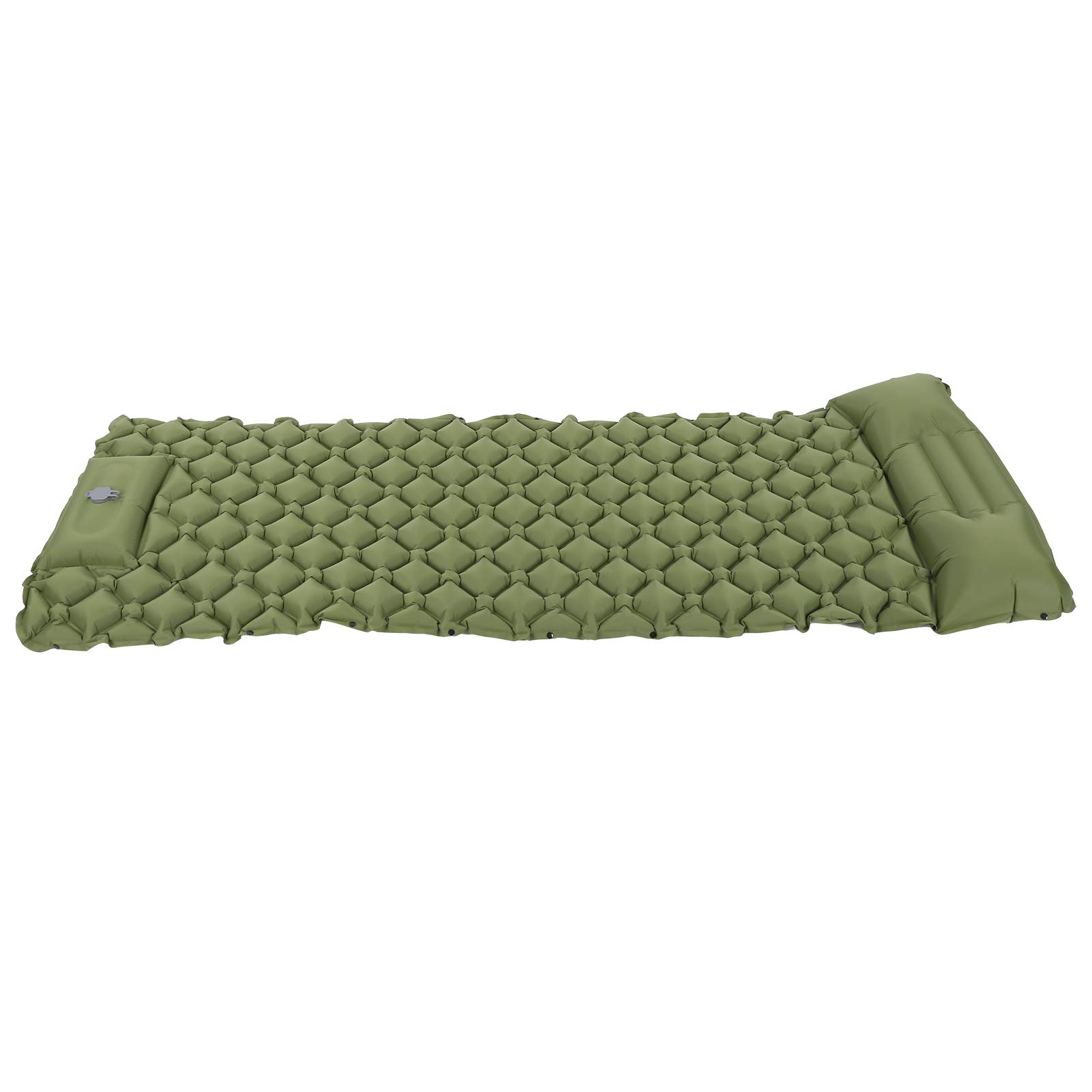 AlvinliteHome Inflatable Camping Sleeping Pad with Built-in Pillow - Lightweight Air Mattress for Backpacking, Hiking, Travel & Beach - Green Outdoor Gear for Comfortable Sleep in Tents or Under the Stars